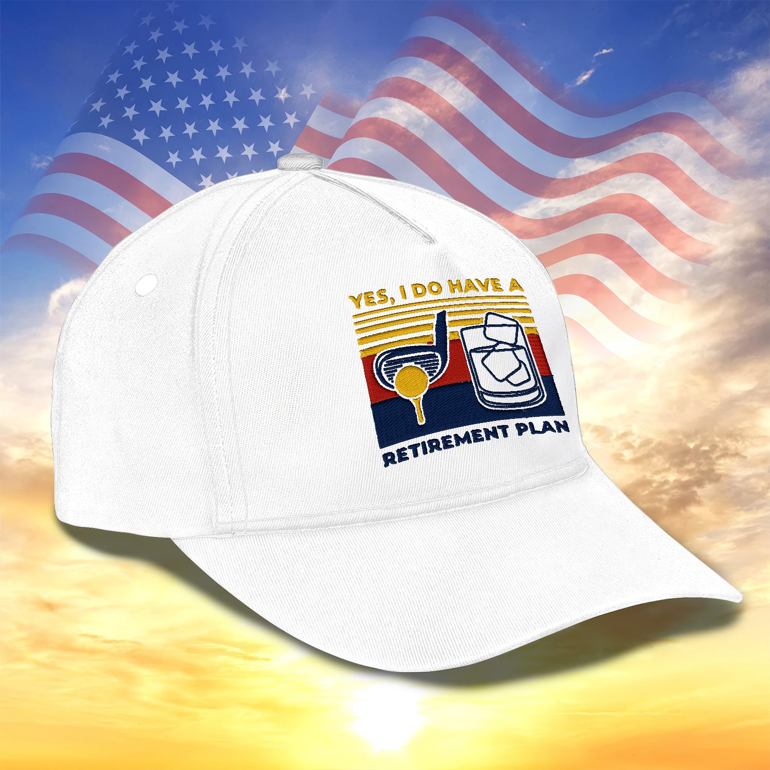 Yes, I Do Have A Retirement Plan Embroidered Baseball Cap, Funny Golf Hat, Dad Golf Gift