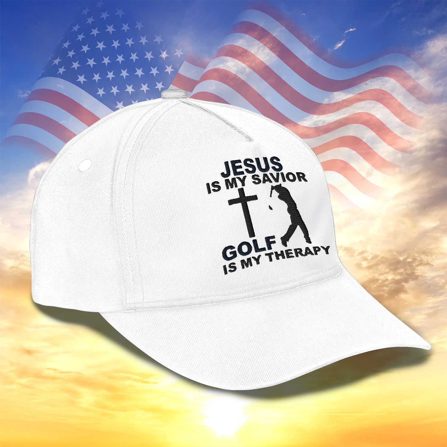 Jesus Is My Savior Embroidered Baseball Cap, Golf Hat, Dad Golf Gift
