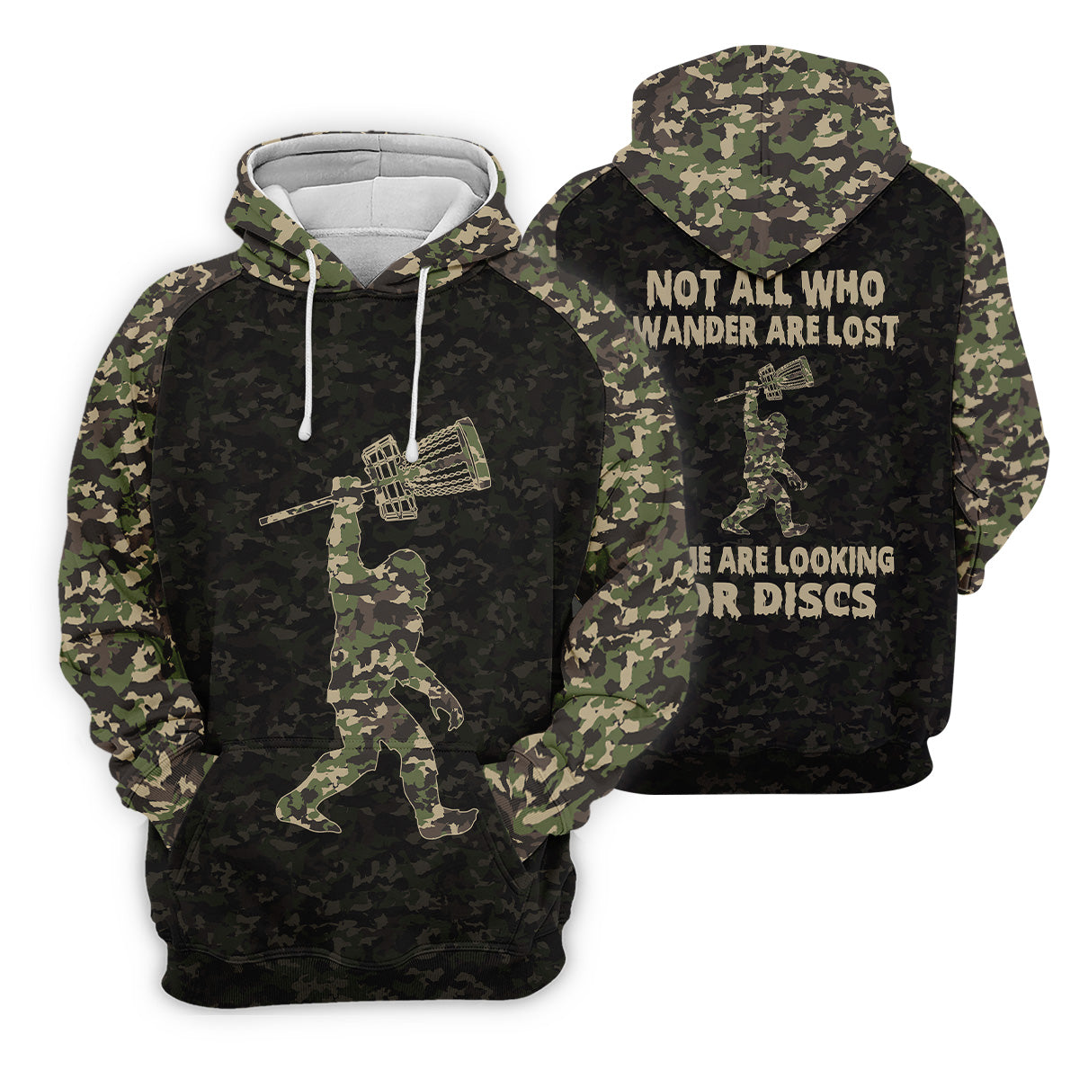 Funny Bigfoot Discs Golf Men's Golf Polo Shirt, Camo Golf Shirt, Mens Golf Shirt, Funny Golf Shirt