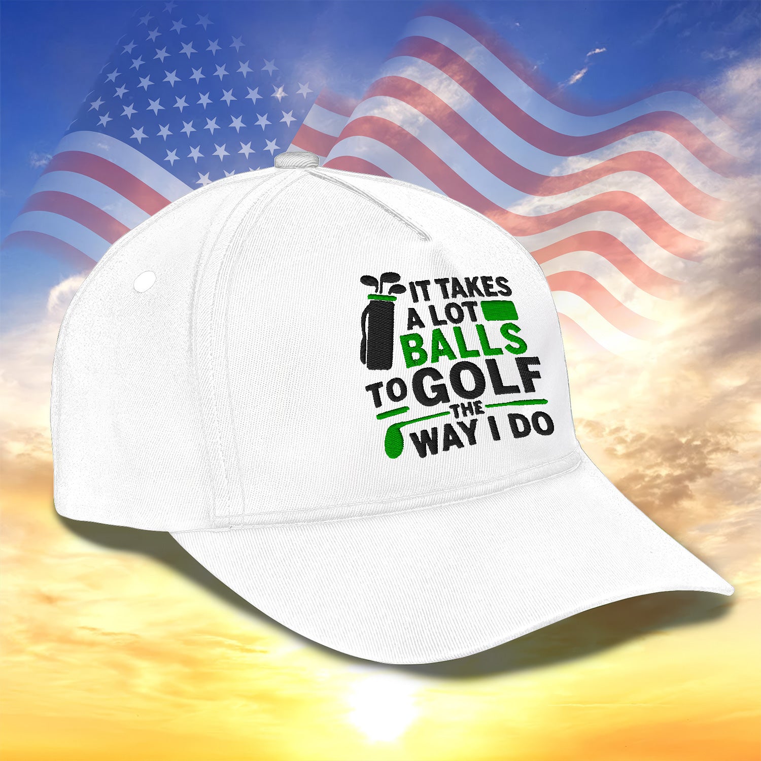 It Takes A Lot Balls To Golf The Way I Do Embroidered Baseball Cap, Golf Hat, Dad Golf Gift
