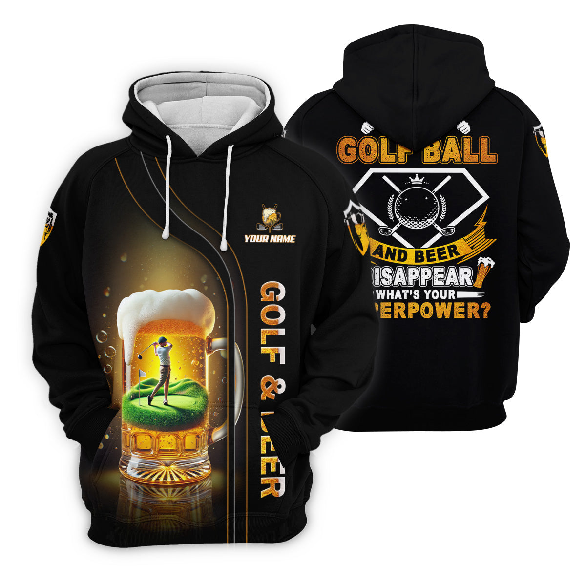 I Make Golf Ball And Beer Custom Men's Golf Polo Shirt, Funny Golf Shirt, Dad Golf Gift