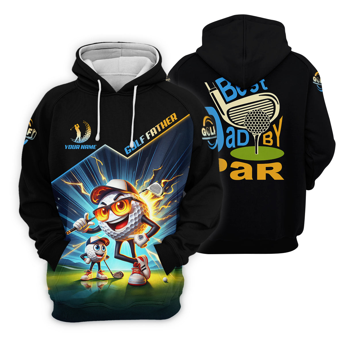 Best Dad By Par Golf Father Custom Men's Golf Polo Shirt, Funny Golf Shirt, Christmas Golf Gift