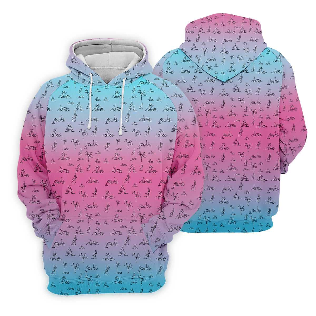 Stick Figure Couple Pink Blue Fun Men's Golf Polos, Unique Gift For Golfer, Polo For Men