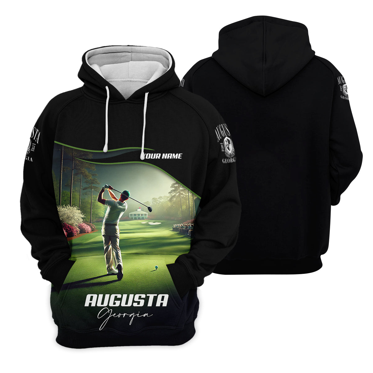 Augusta Georgia Custom Men's Golf Polo Shirt, Funny Golf Shirt, Gift For Golfers