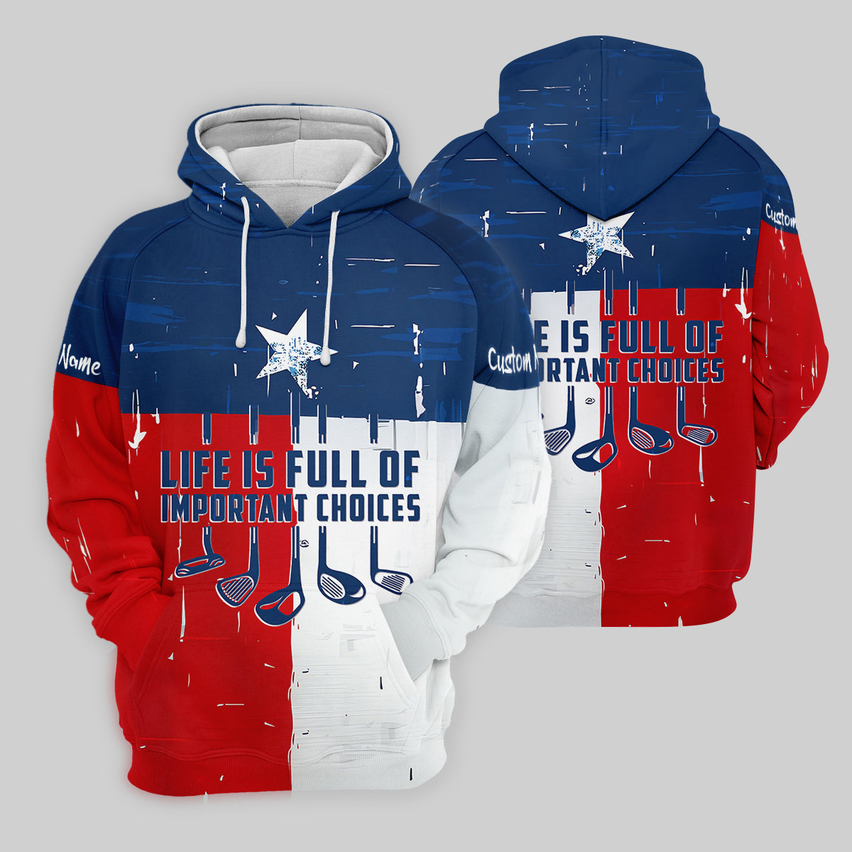 Life Is Full Of Important Choices Texas Custom Men's Golf Polo Shirt, Funny Golf Shirt, Dad Golf Gift