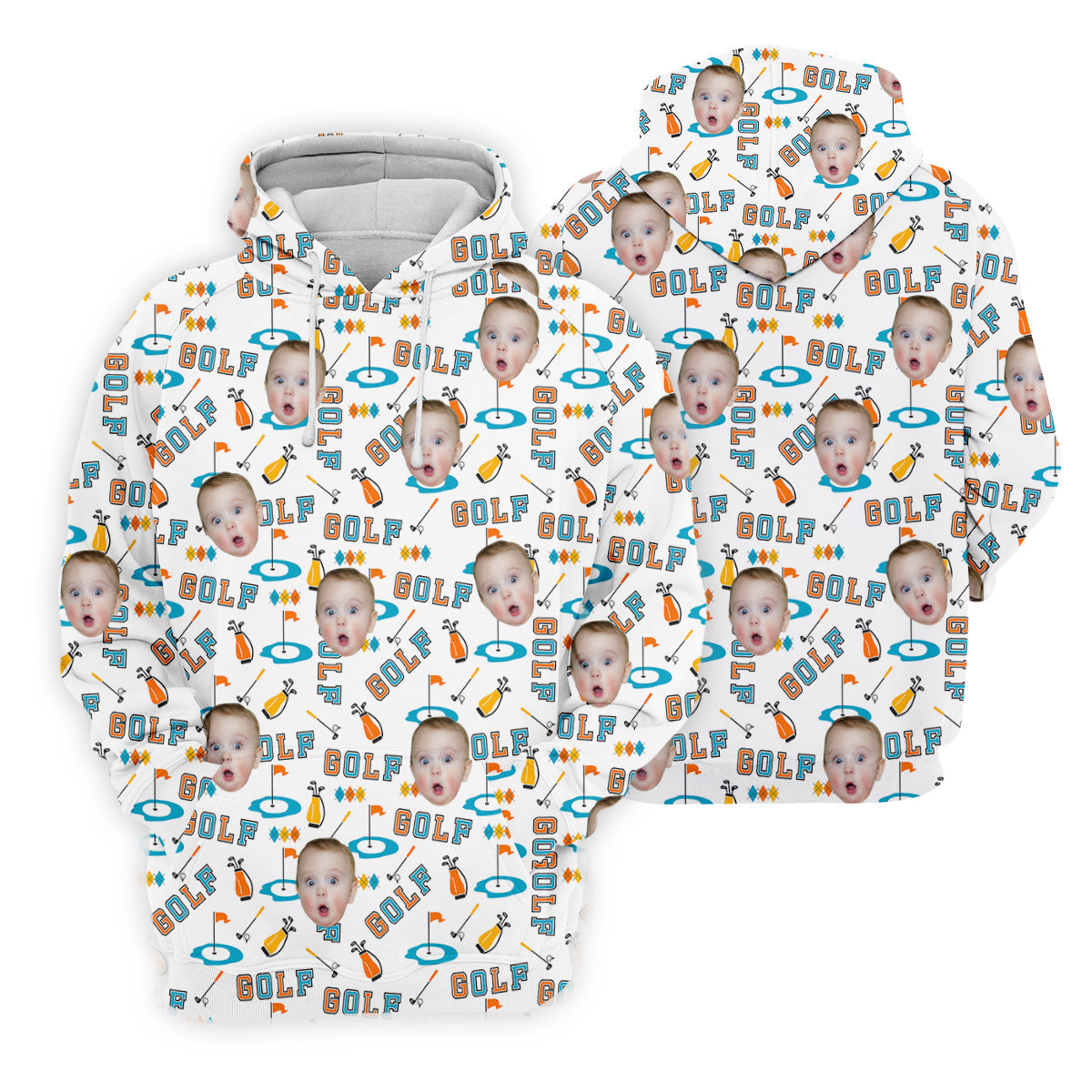 Custom Kids Photo Golf Shirt, Funny Golf Polo Shirt, Gifts For The Golfing Dad, Christmas Golf Gift