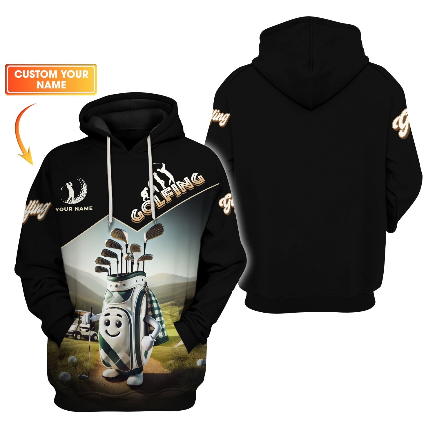 Funny Golf Bag Men's Golf Polo Shirt, Golfing Apparel, Mens Golf Gift, Funny Golf Shirt