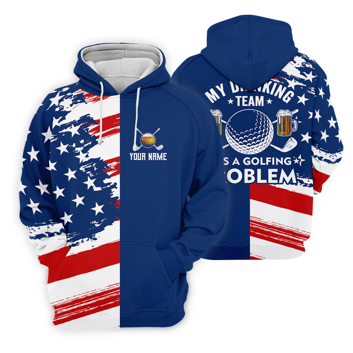 My Drinking Team Has A Golfing Problem Custom Men's Golf Polo Shirt, Funny Beer Golf Shirt, Dad Golf Gift