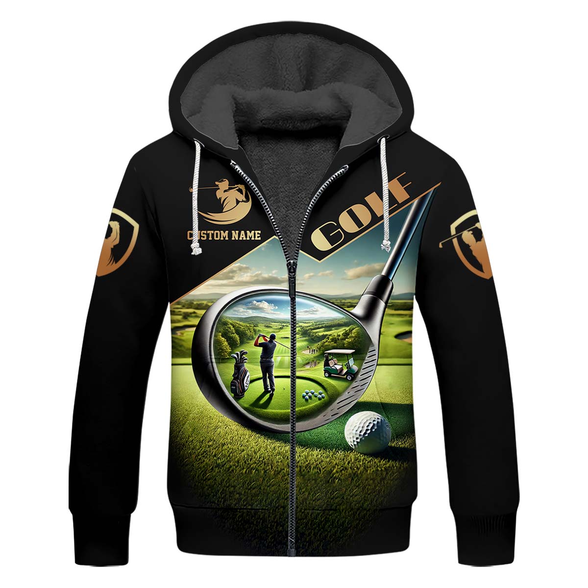 3D Golf Club, Custom Name Men's Golf Polo Shirt, Funny Golf Shirt, Golf Lover Gift