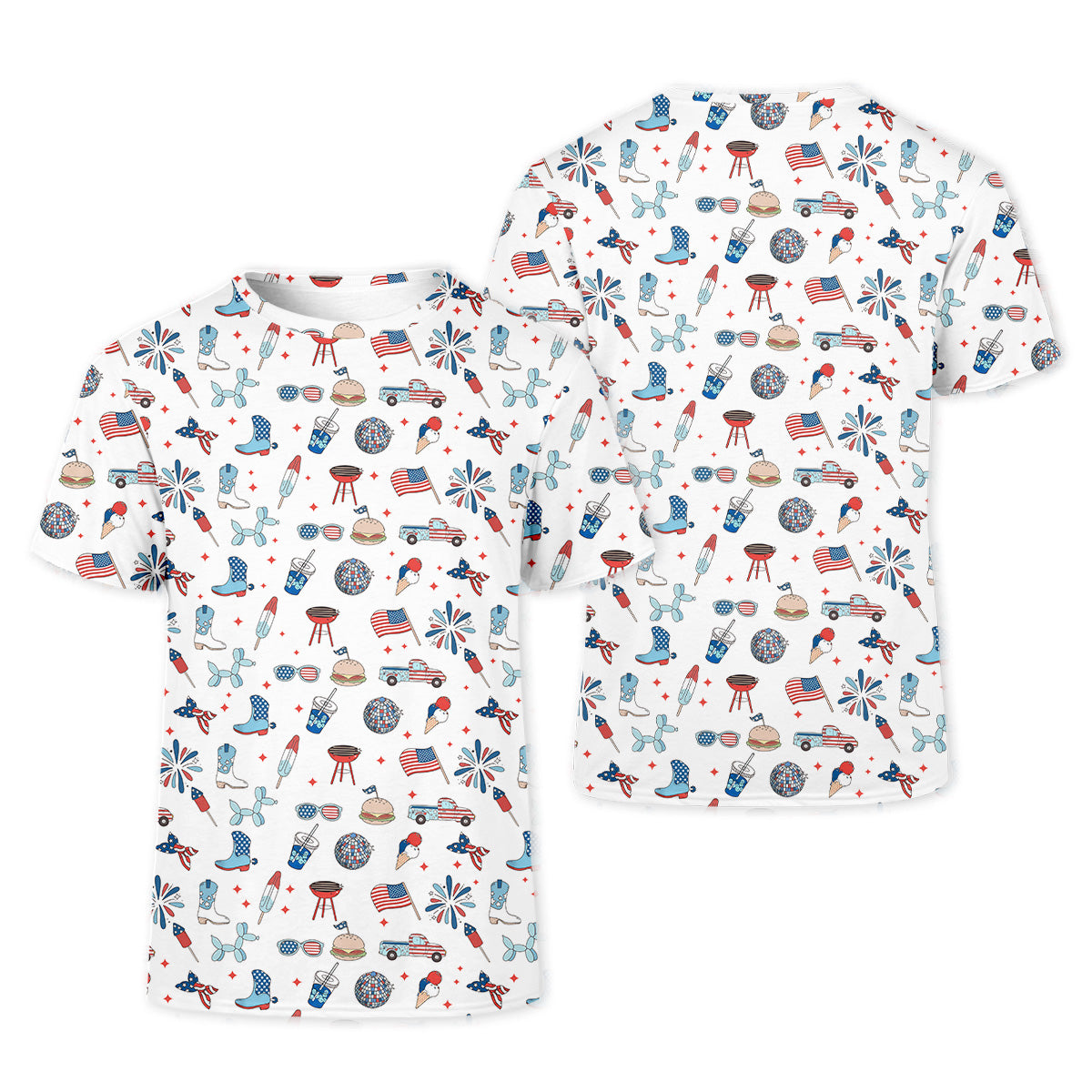 Red White and Blue Womens Golf Polo Shirt, Women's 4th Of July Shirts, Custom Ladies Golf Shirt