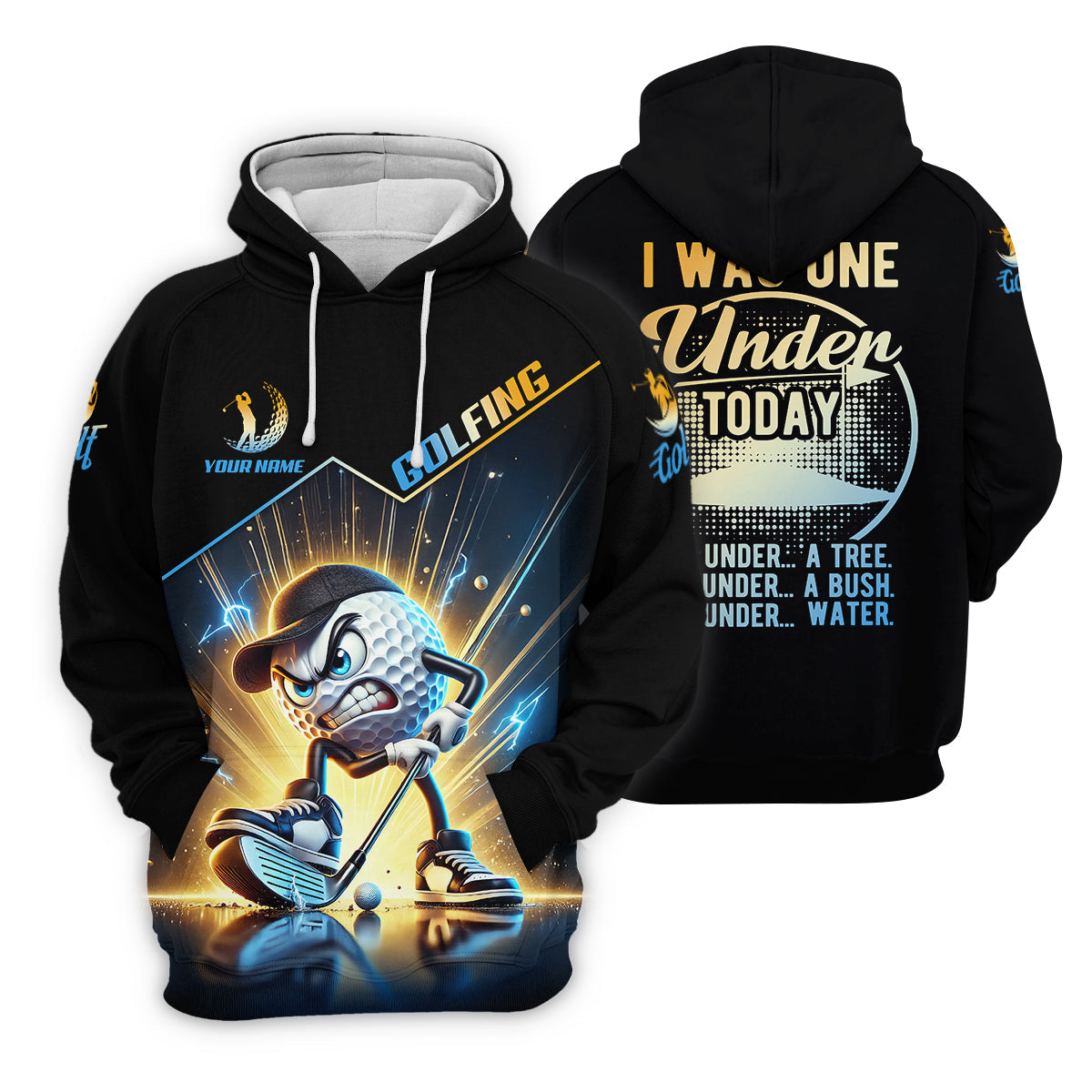 I Was One Under Today Custom Men's Golf Polo Shirt, Funny Golf Shirt, Dad Golf Gift