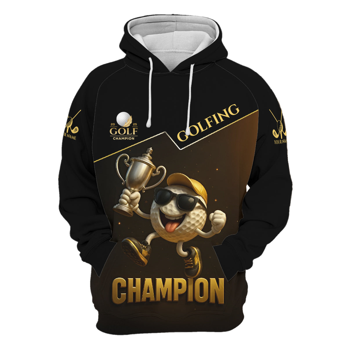 Golf Champion Funny Shirt, Men's Funny Graphic Golf Polo Shirt, Dad Golf Gift