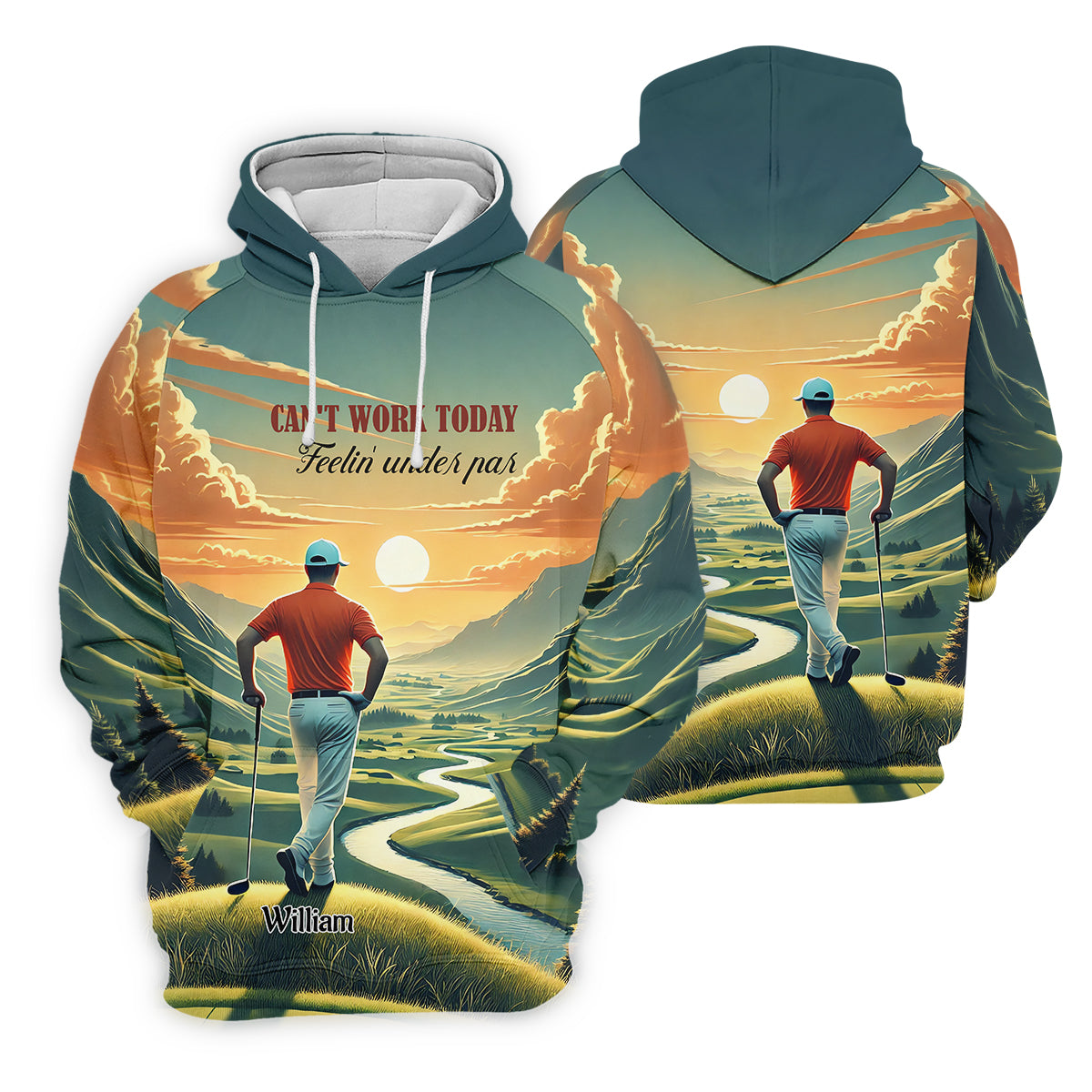 Can't Work Today Feelin' Under Par Custom Funny Golf Polo Shirt, Dad Golf Gifts