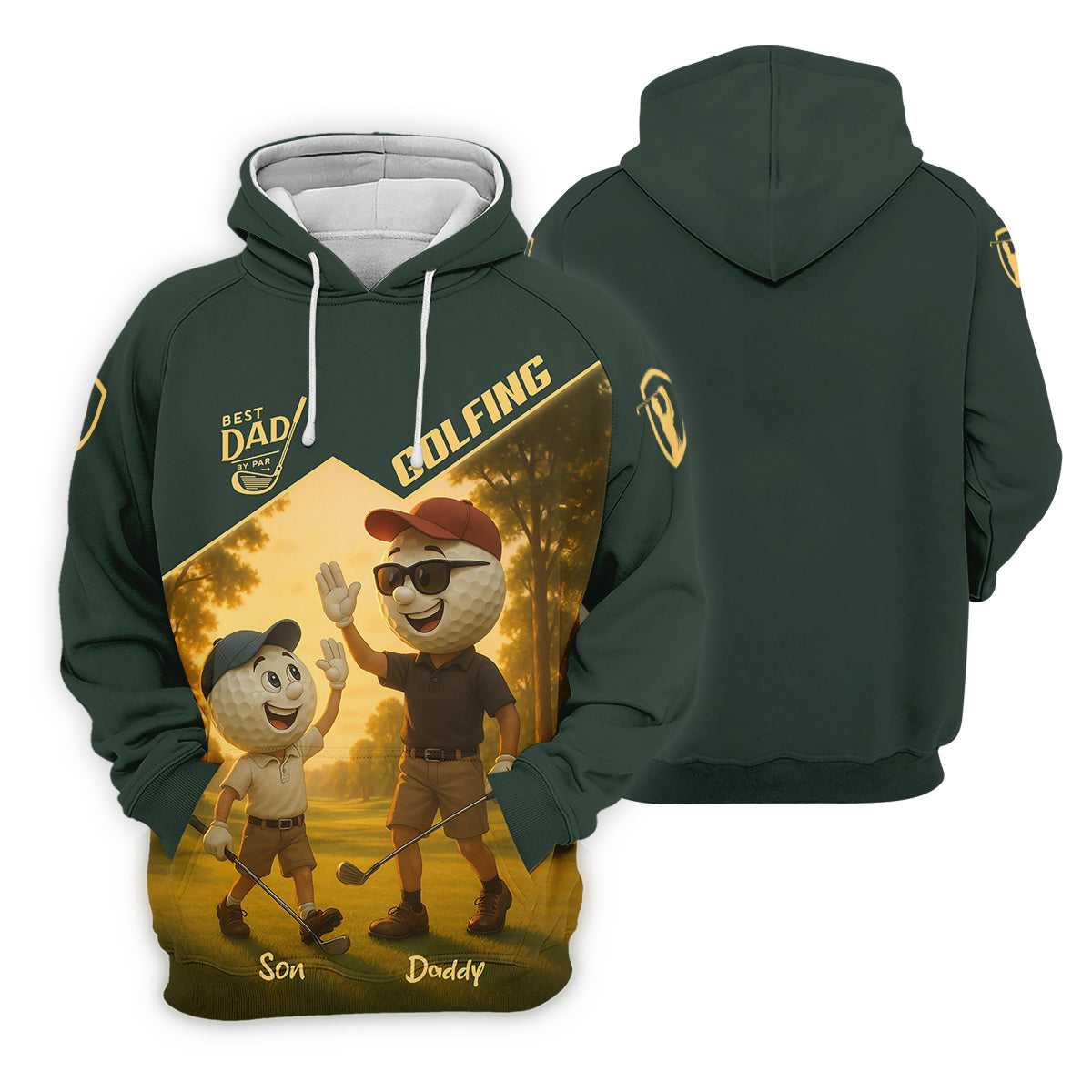 Best Dad By Par Personalized Men's Golf Polo Shirt, Dad Golf Gift, Christmas Golf Gift
