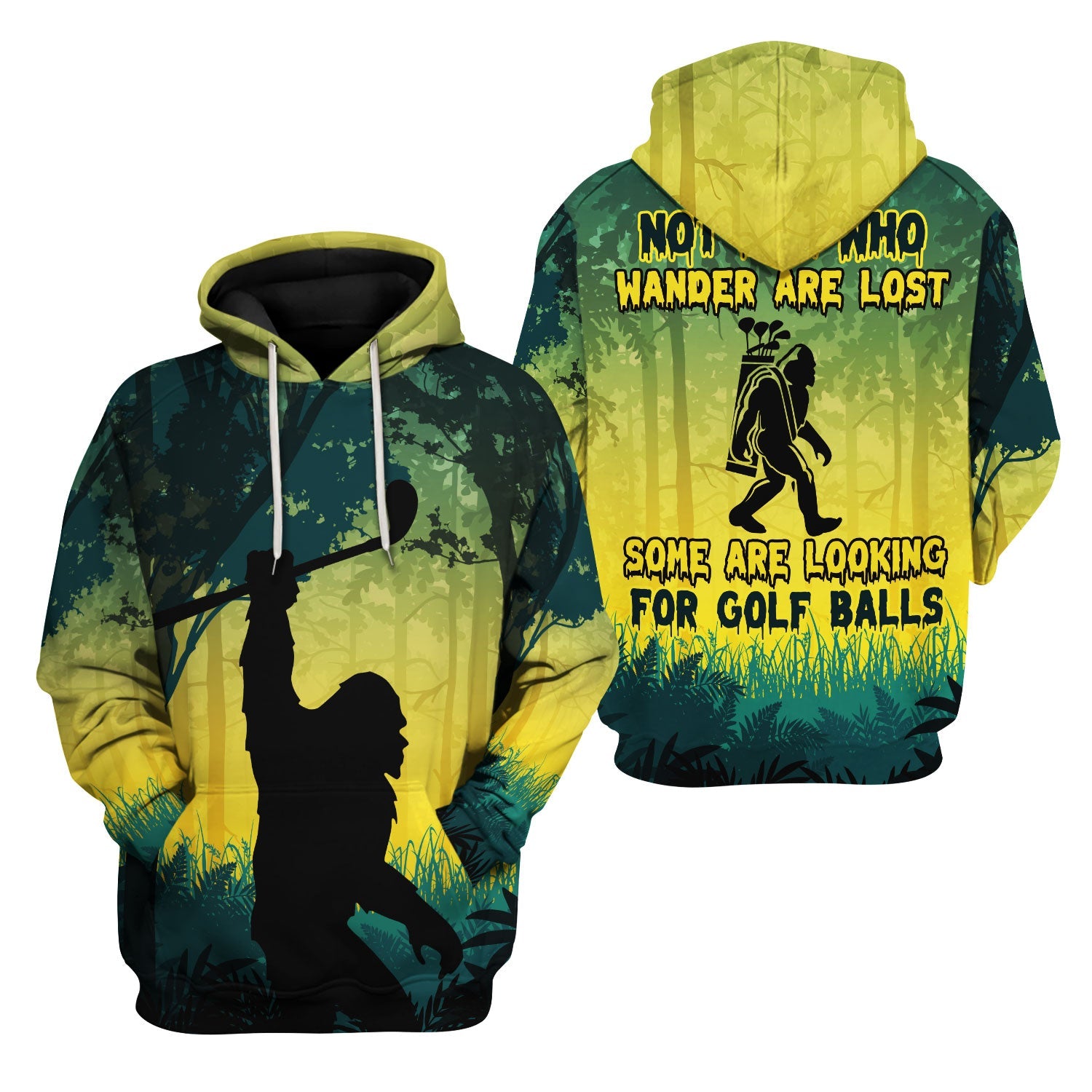 Bigfoot Hawaiian Polo Golf Shirts, Mens Golf Gift, Funny Golf Shirt