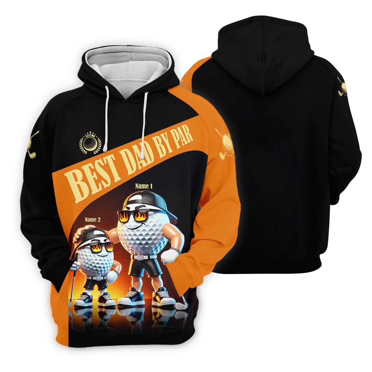 Best Dad By Par Custom Men's Golf Polo Shirt, Funny Golf Shirt, Dad Golf Gift