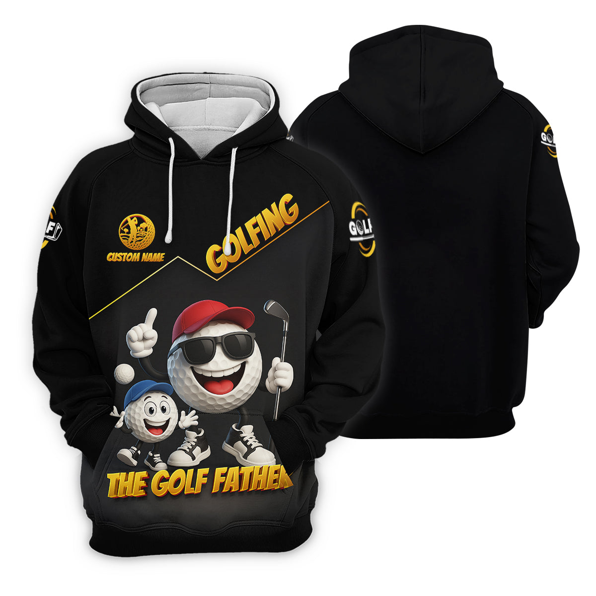 The Golf Father Custom Men's Golf Polo Shirt, Dad Golf Gift, Christmas Golf Gift