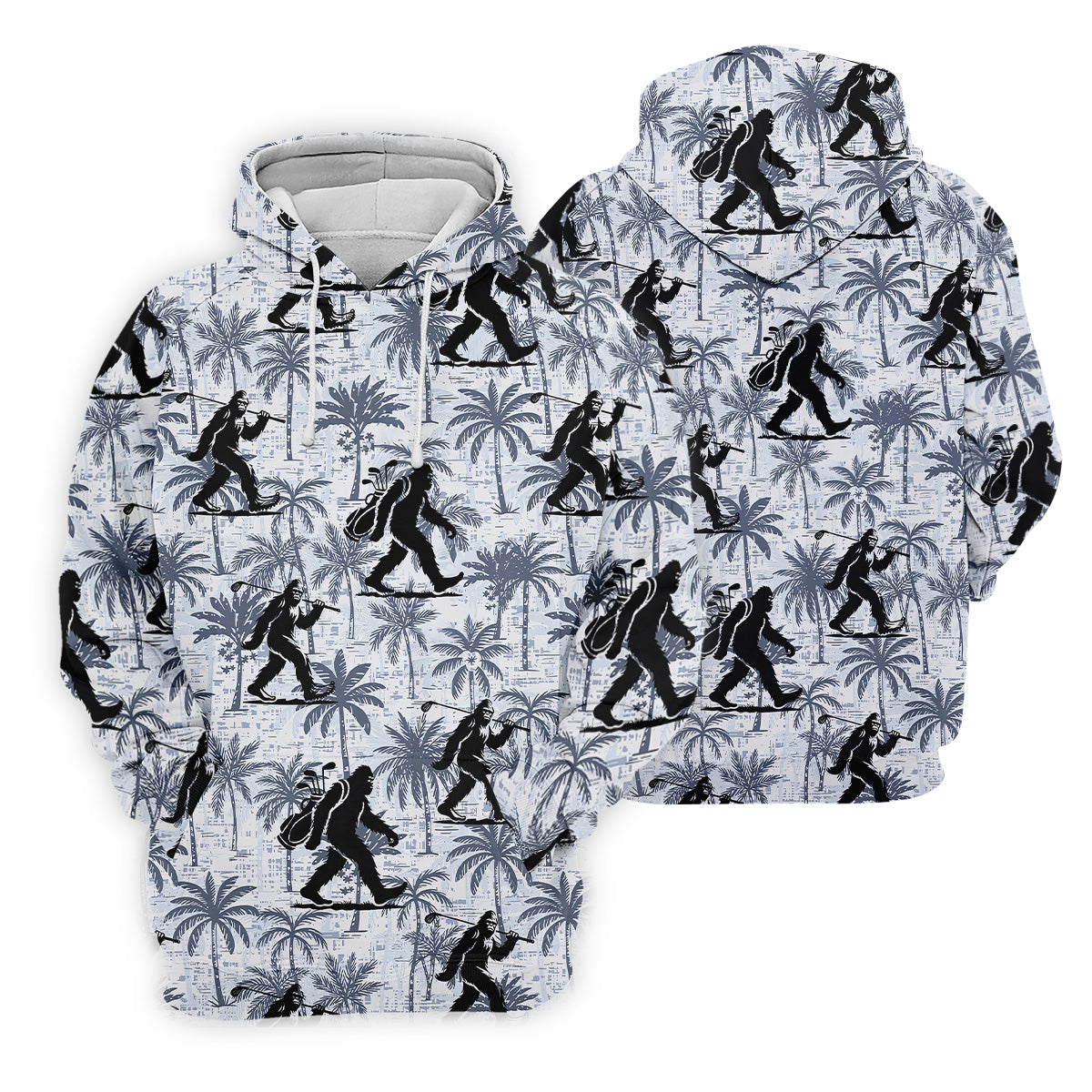 Funny Bigfoot Golf Hawaiian Shirt, Tropical Golf Shirts, Mens Golf Polo Shirts, Cool Golf Gifts