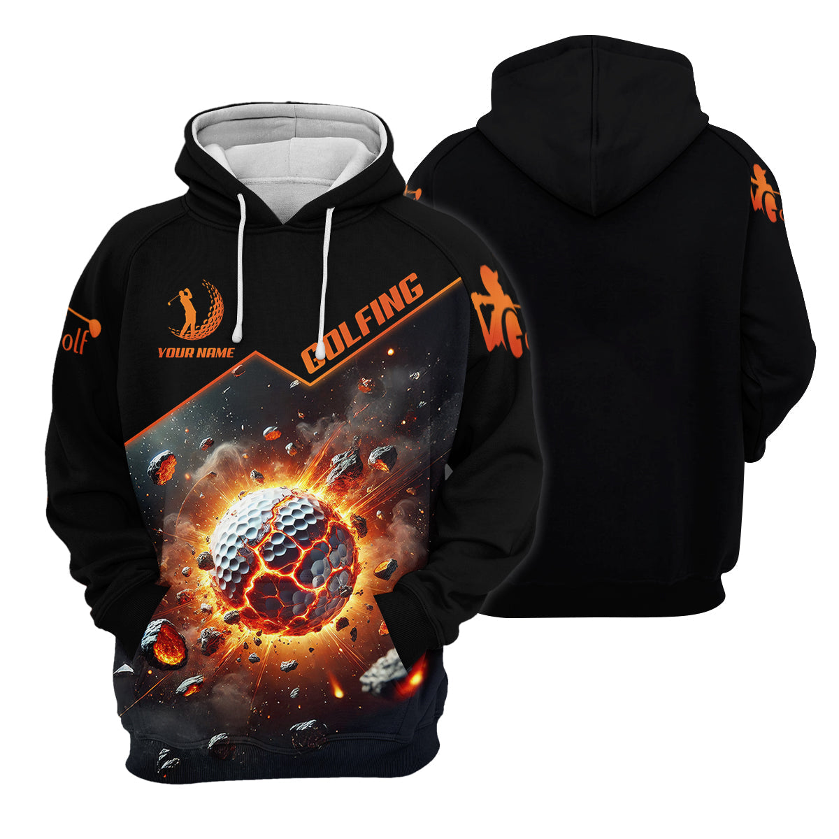 Galactic Golf Men's Golf Polo Shirt, Golfing Apparel, Mens Golf Gift, Funny Golf Shirt