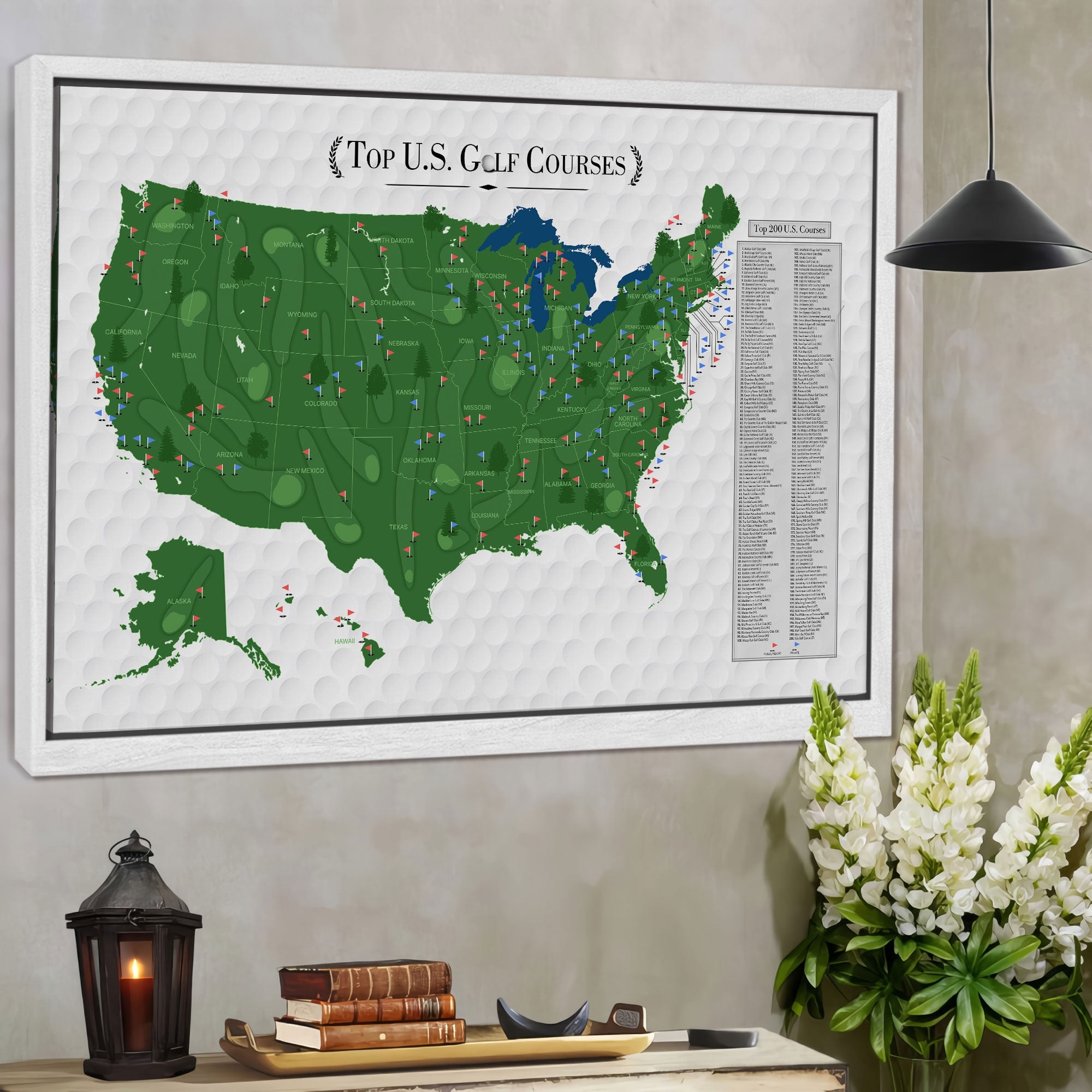 Top Golf Courses In The USA Golf, Canvas Wall Art, Golf Gifts For Men, Gift For Golfers
