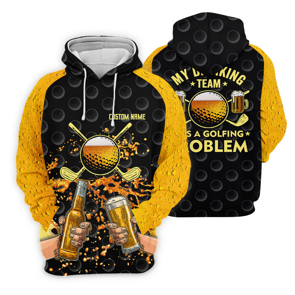 My Drinking Team Has A Golfing Problem Custom Men's Golf Polo Shirt, Funny Golf Shirt, Dad Golf Gift