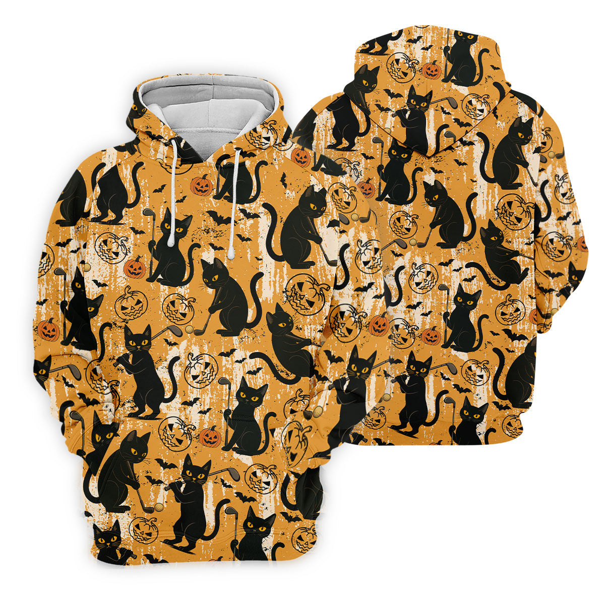 Funny Black Cat Golf Polo Shirt, Halloween Golf Shirt, Womens Golf Polo, Halloween Polo Shirt