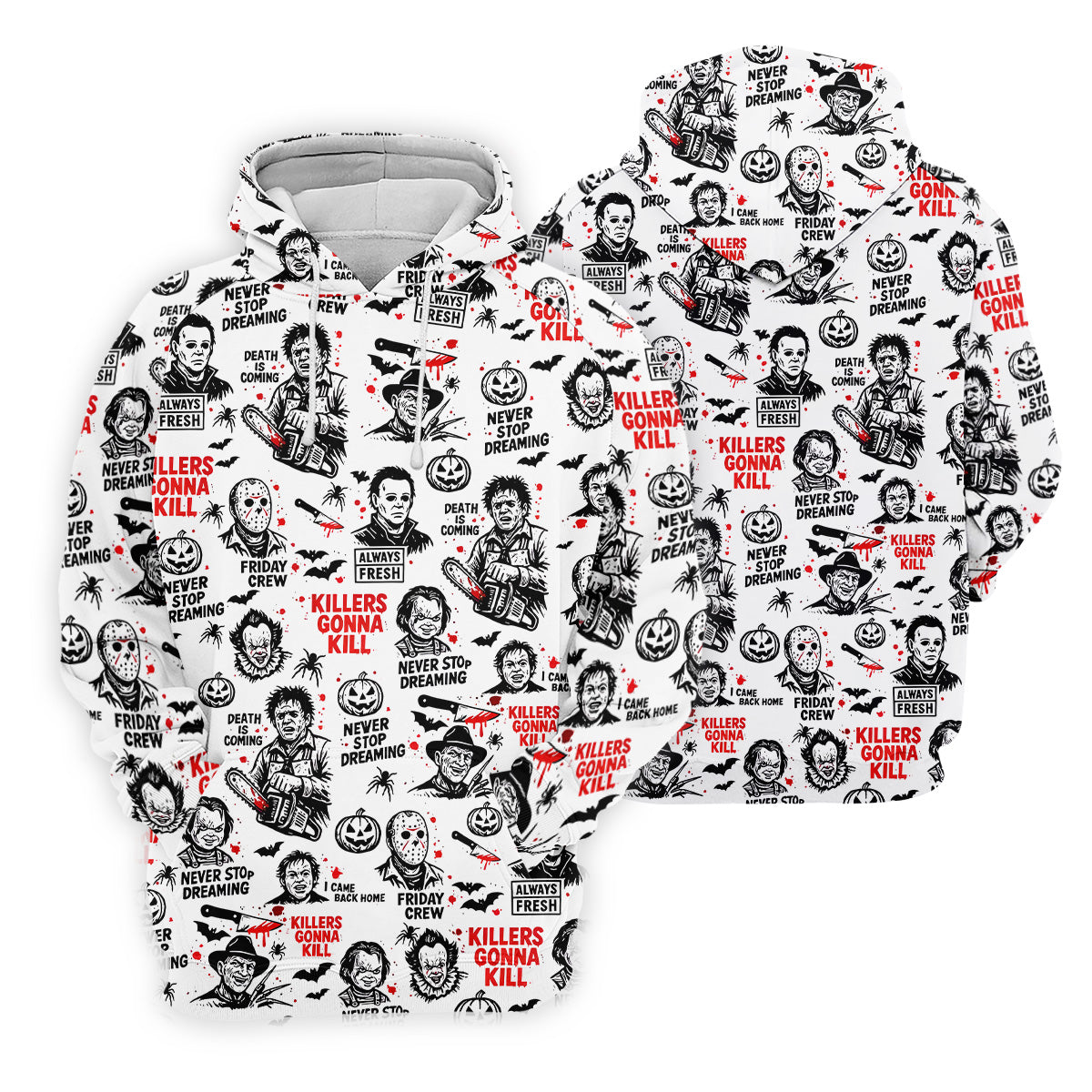 Funny Horror Character Men's Golf Polo Shirt, Horror Movie Shirt, Fun Golf Polo Shirt, Funny Halloween Gift