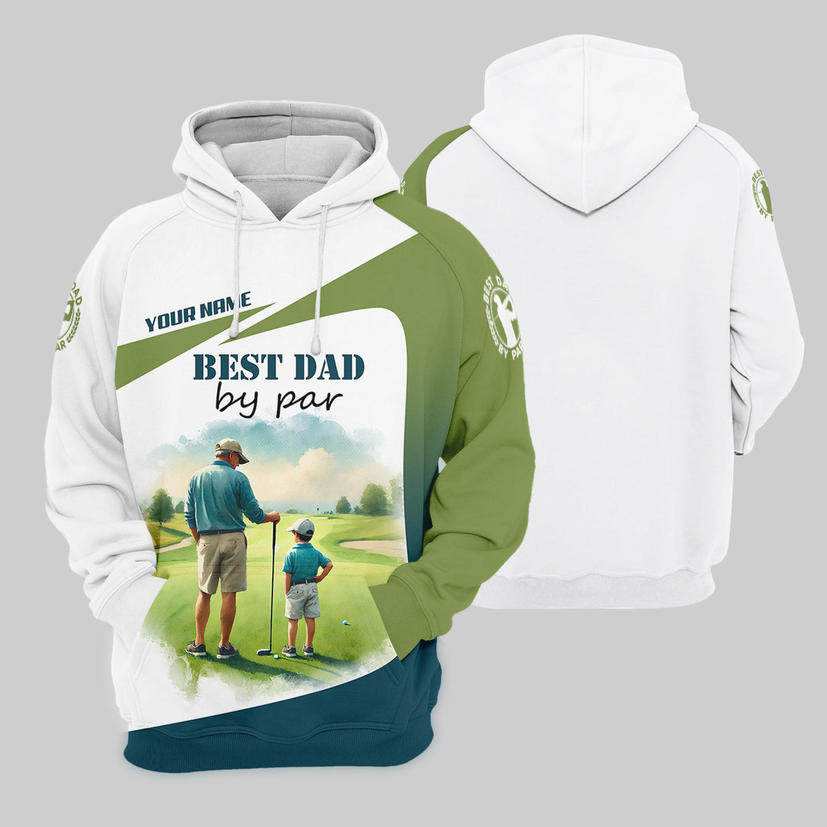 Custom Best Dad By Par Golf Polo Shirt, Father And Son Shirt, Gift For Golfers