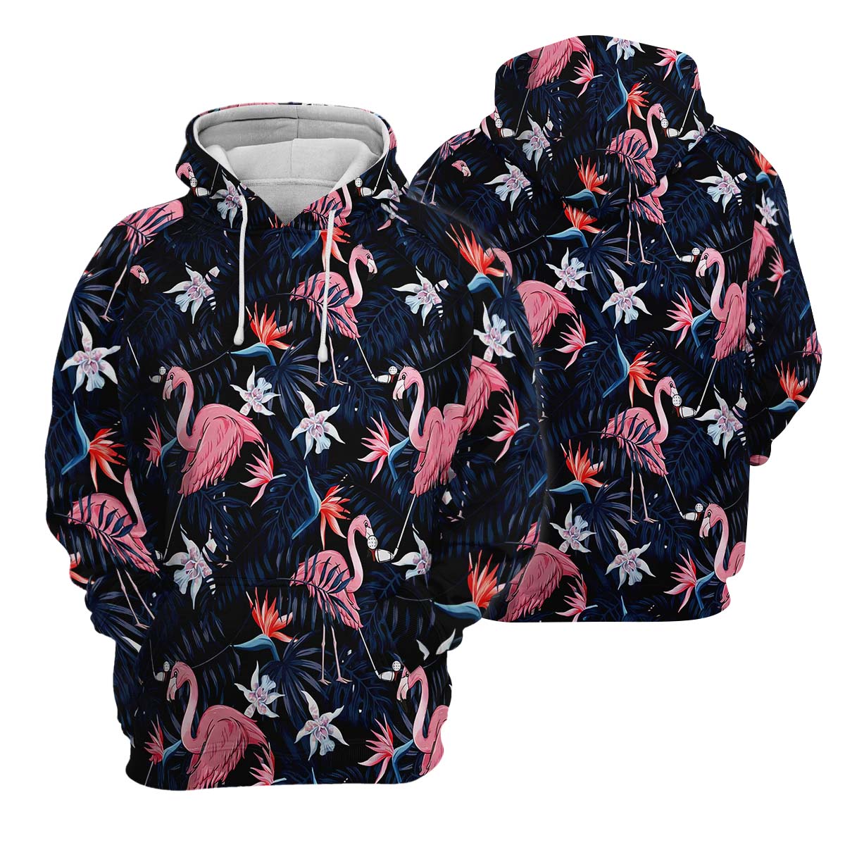 Tropical Flamingo Womens Golf Polo Shirt, Custom Ladies Golf Shirt, Womens Golf Gifts