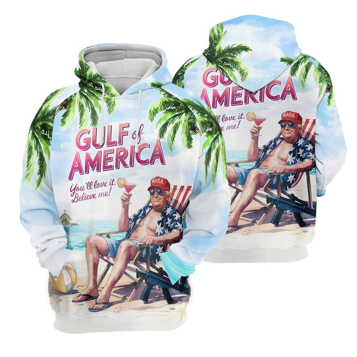 Gulf Of America Shirt, US Patriotic Pride Unisex Tropical Hawaiian Aloha Shirt, USA Golf Shirt