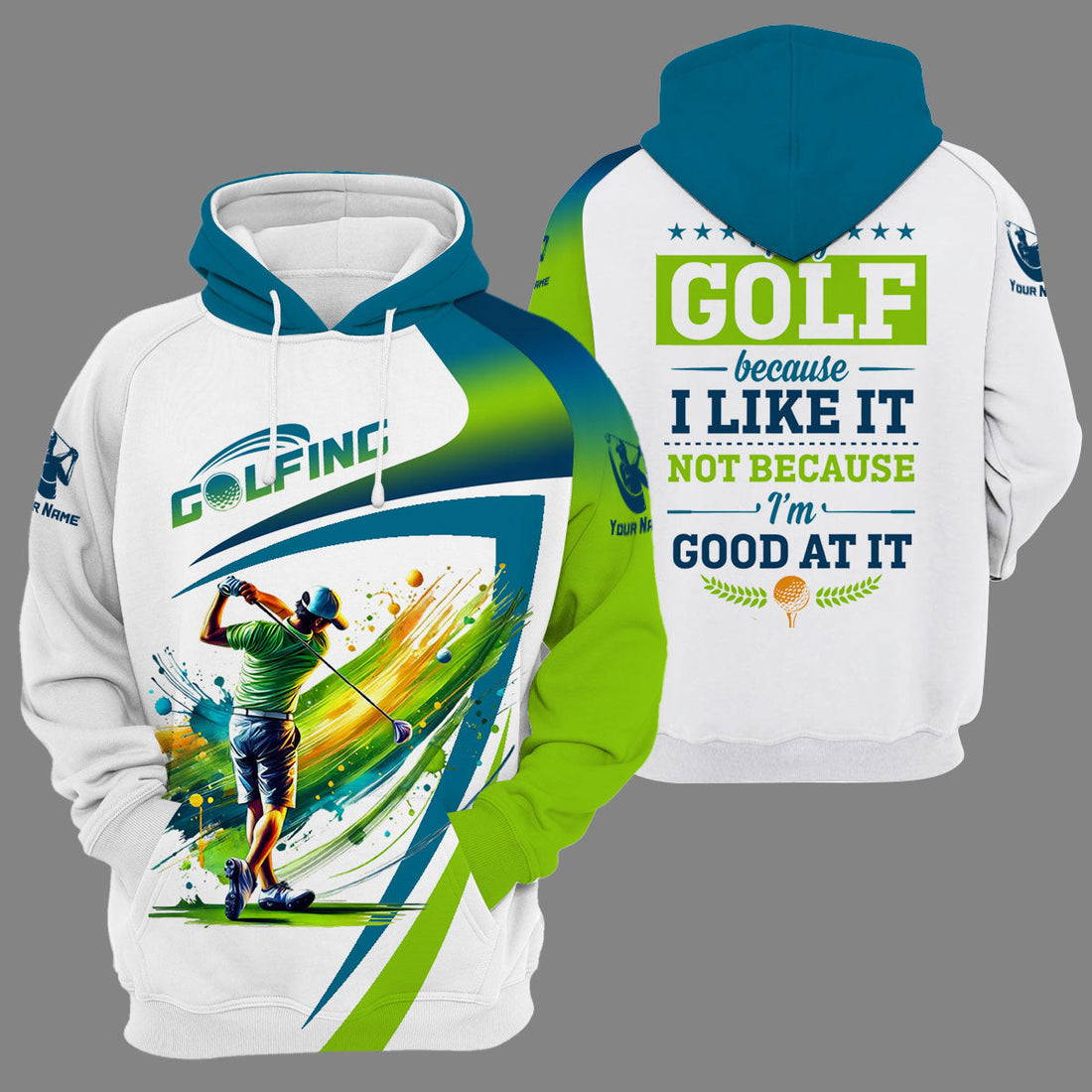 I Play Golf Because I Like It Personalized Funny Men's Golf Polo Shirt, Christmas Golf Gift