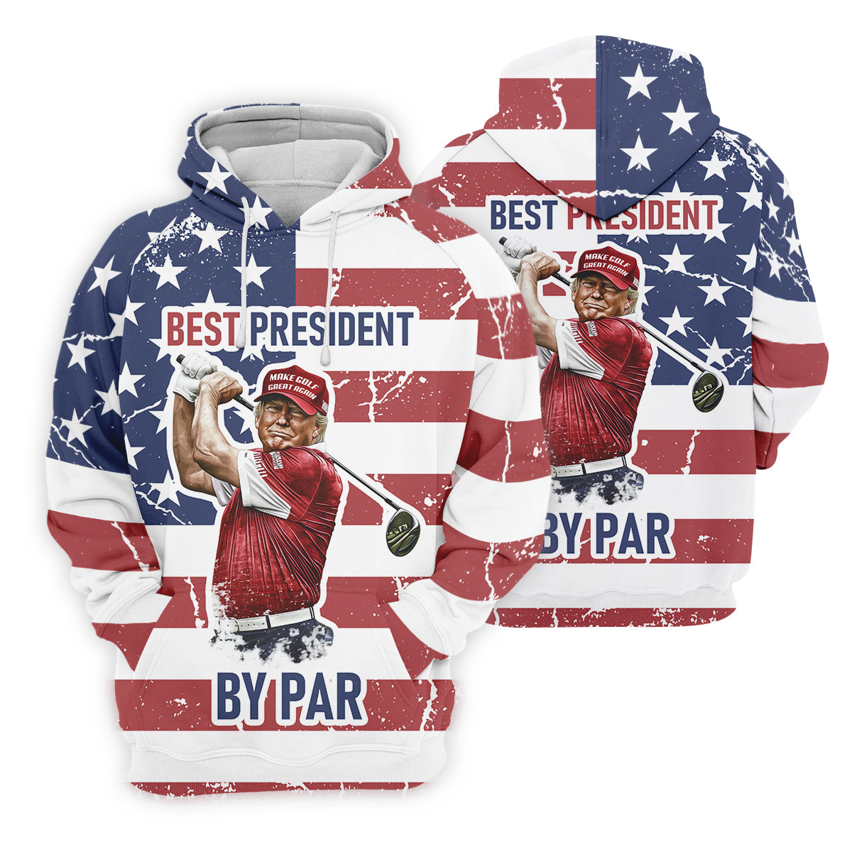 Best President By Par Men's Golf Polo Shirt, Funny Trump Shirt, Christmas Golf Gift
