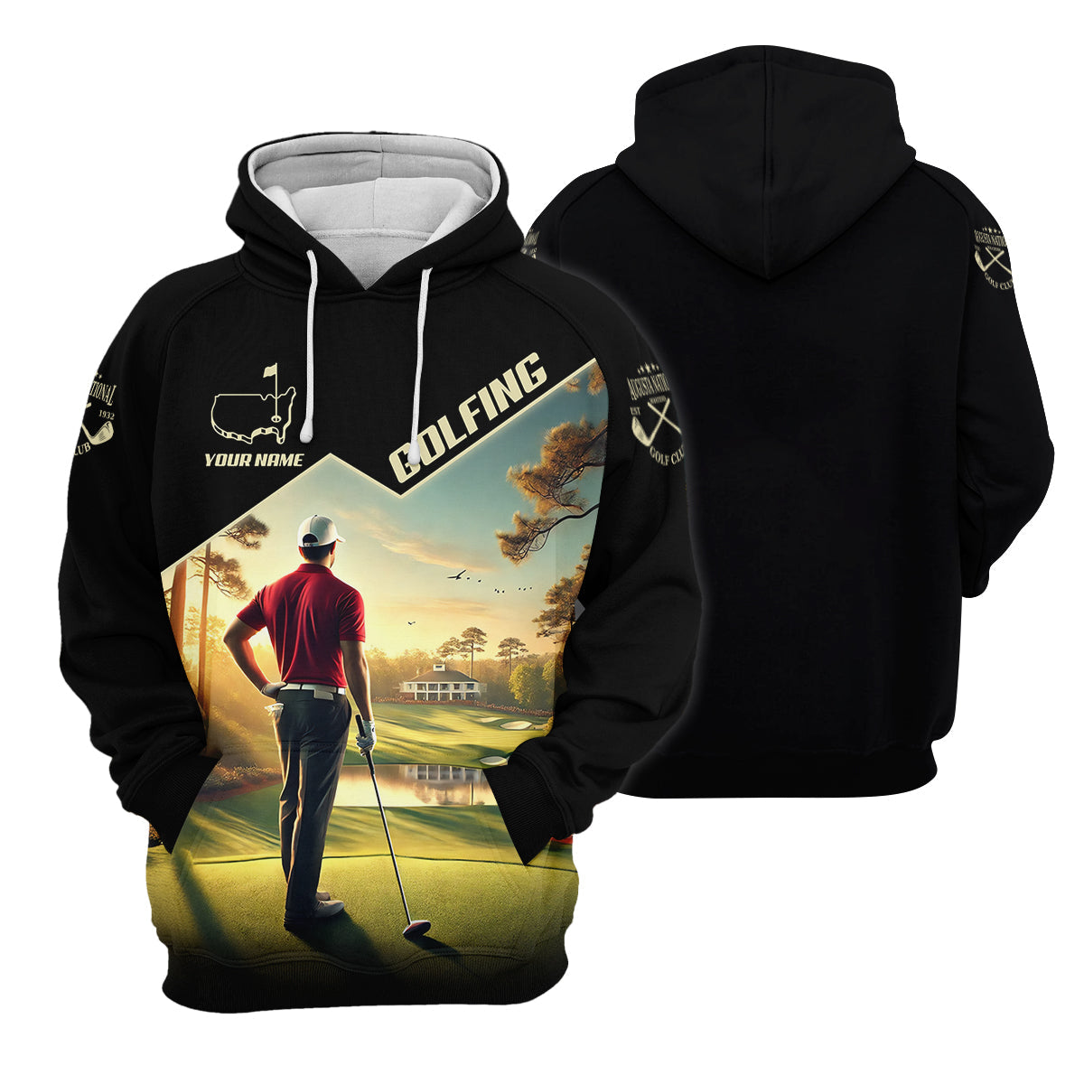 Custom Augusta Golfer Men's Golf Polo Shirt, Golfing Apparel, Mens Golf Gift, Funny Golf Polo Shirt