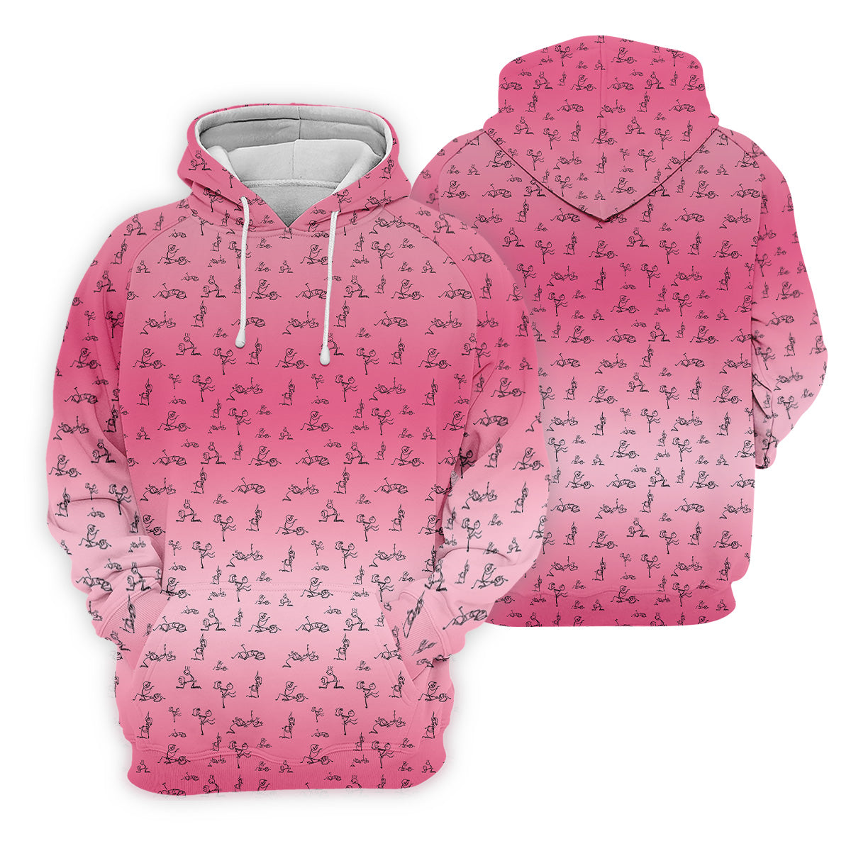 Funny Stickman Men's Pink Golf Polo, Unique Gift For Golfer, Golf Accessories For Men