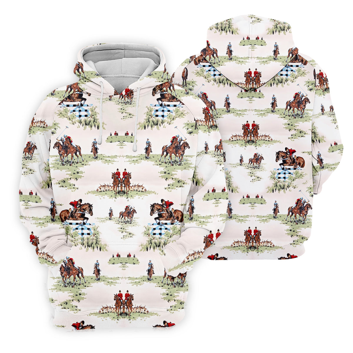 Equestrian Theme Mens Golf Polo Shirts, Unique Gift For Golfer, Golf Accessories For Men