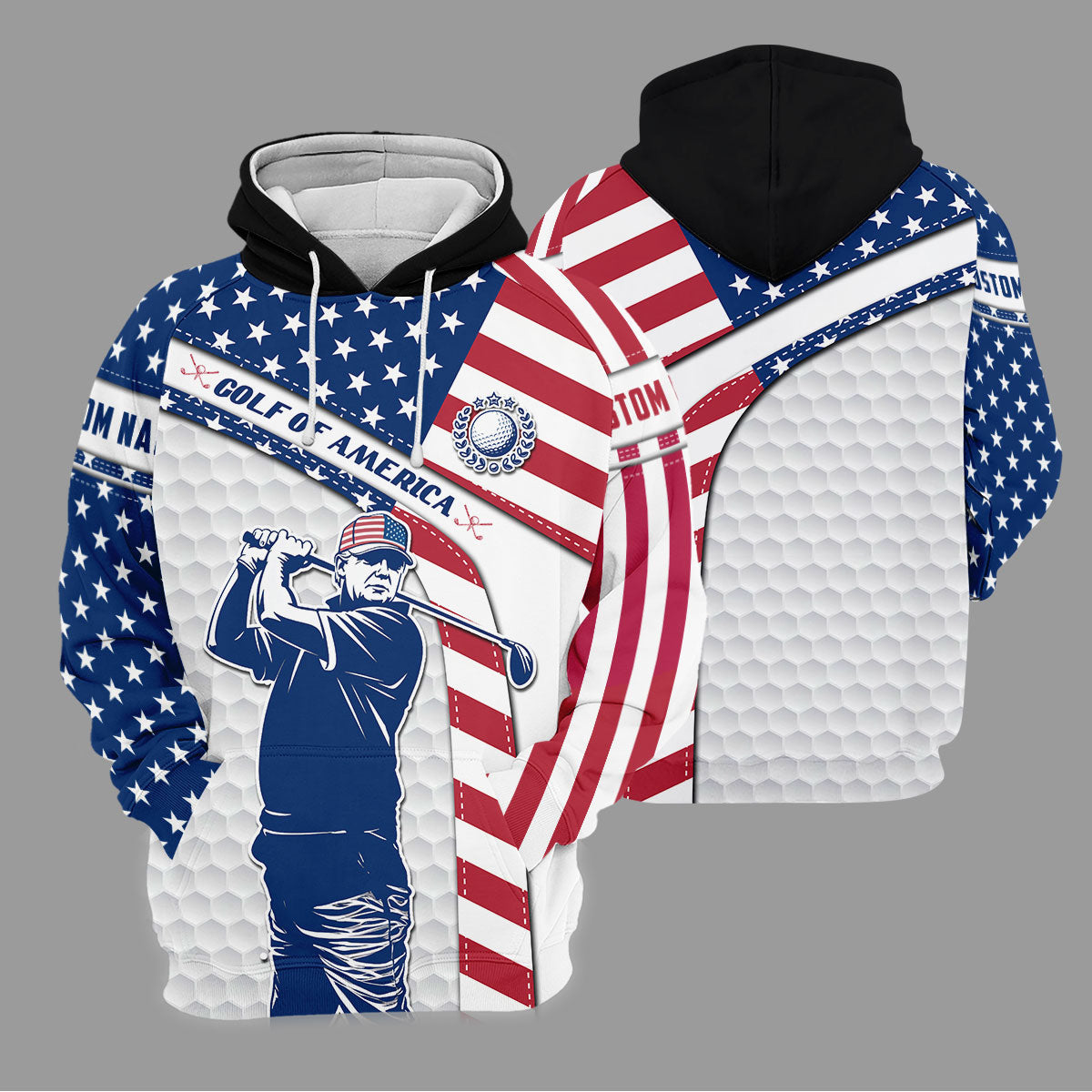 Funny Trump Golf Of America Custom Polos For Men, Mens Golf Gift, Golfing Apparel, Mens Polo Shirts