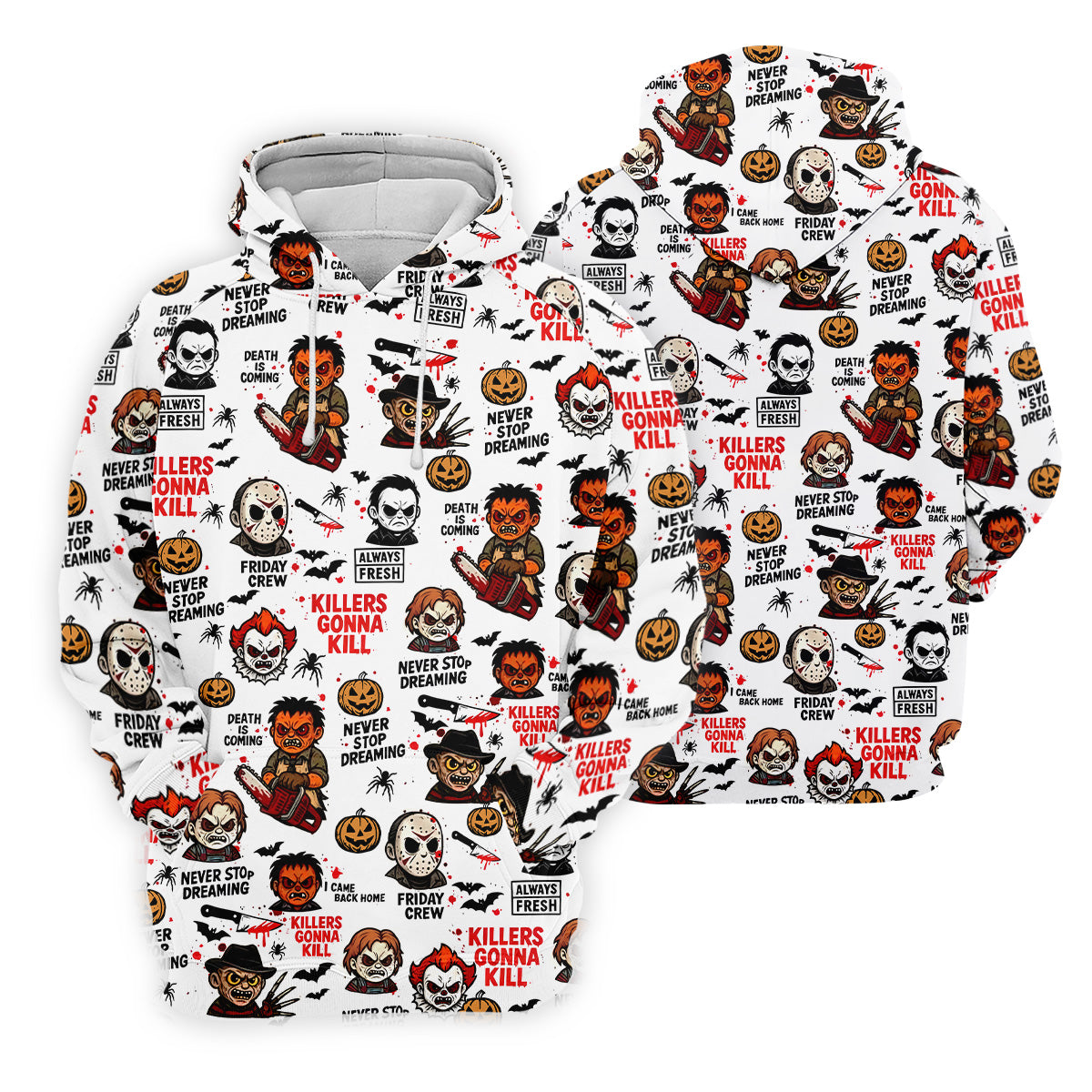 Classic Horror Characters Halloween Golf Shirt, Men's Golf Polo Shirts, Horror Movie Shirt