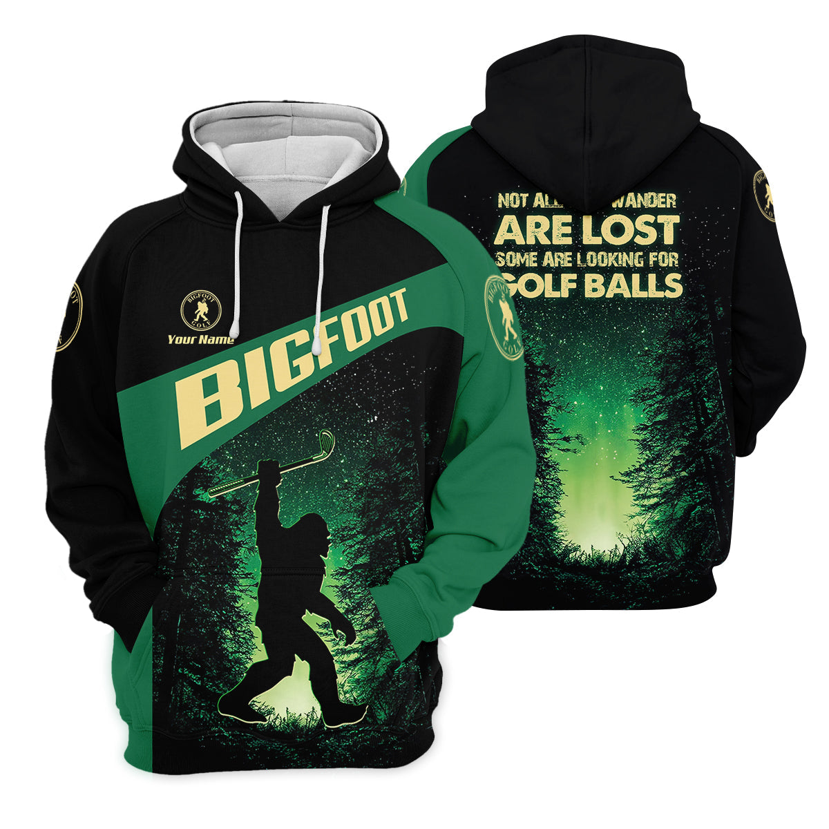 Bigfoot Custom Mens Golf Polo Shirt,  Golf Gifts For Dad