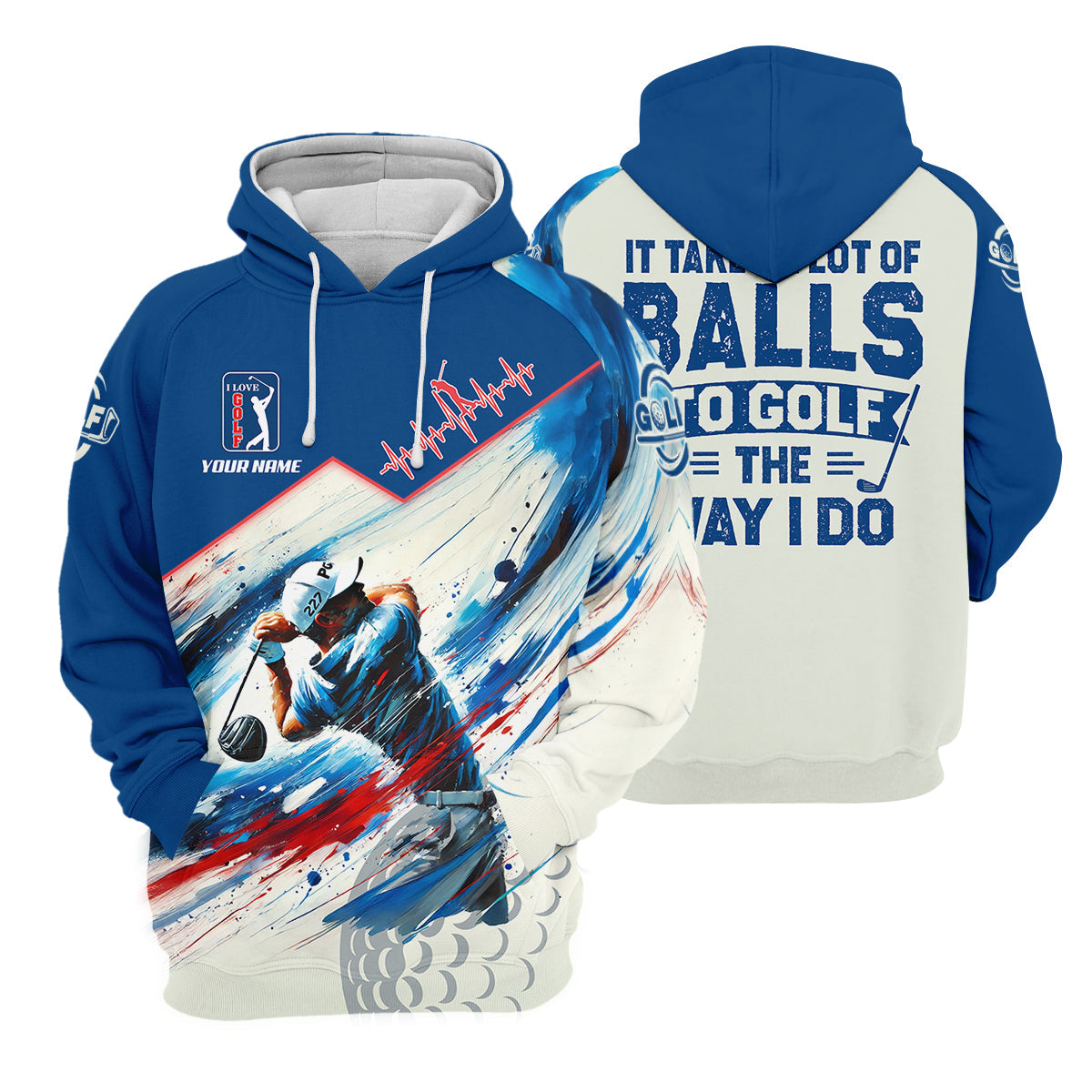 It Takes A Lot Of Balls To Golf The Way I Do Custom Men's Golf Polo Shirt, Mens Golf Gift, Mens Golf Shirt