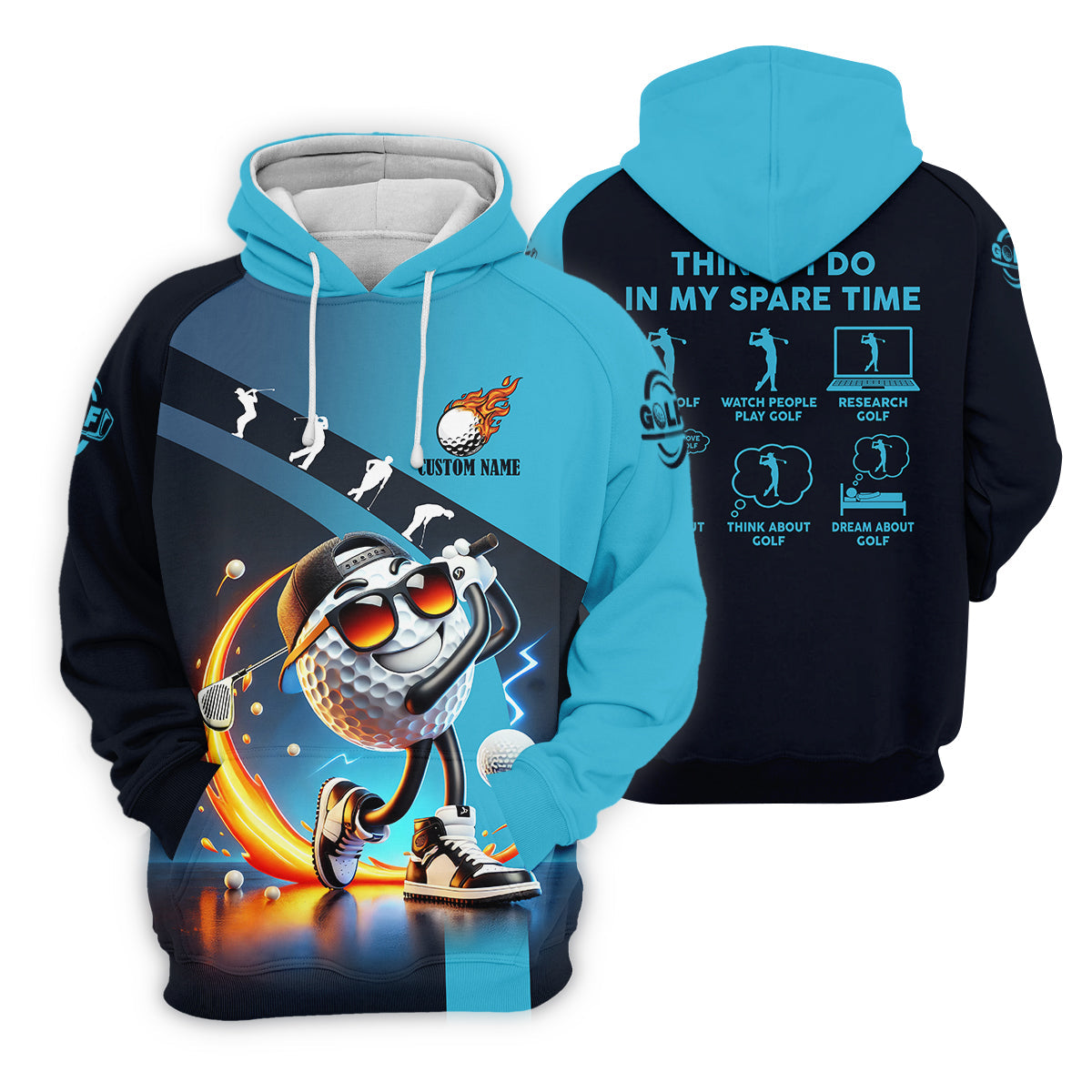 Things I Do In My Spare Time Custom Funny Golf Polo Shirt, Christmas Golf Gift