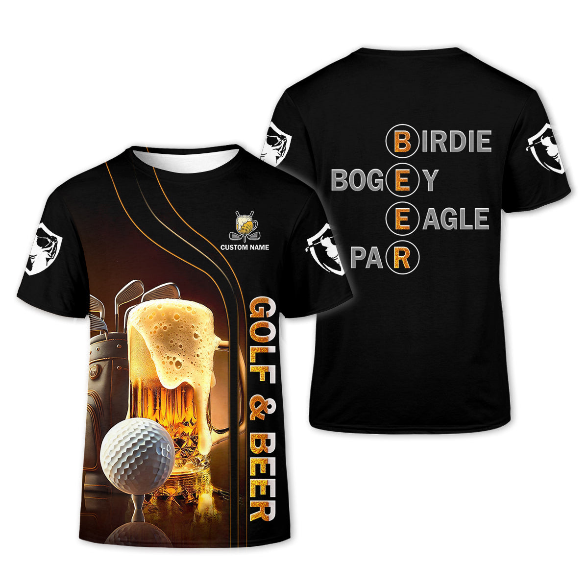 Golf And Beer Custom Women's Funny Graphic Golf Polo Shirt, Custom Ladies Golf Shirt