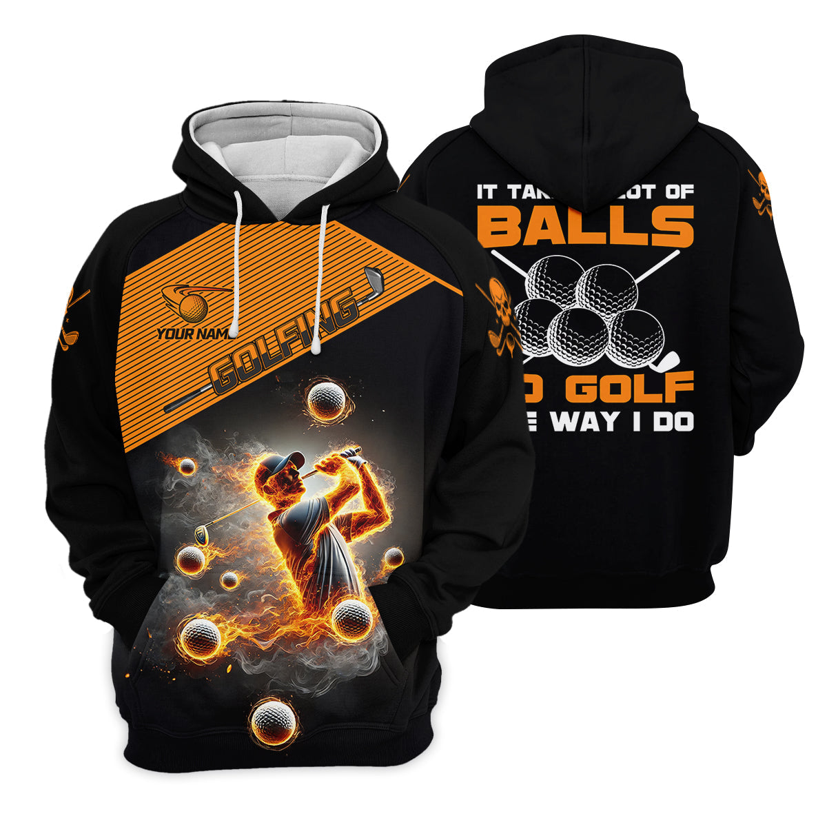 It Takes A Lot Of Balls To Golf The Way I Do Custom Men's Golf Polo Shirt, Dad Golf Gift