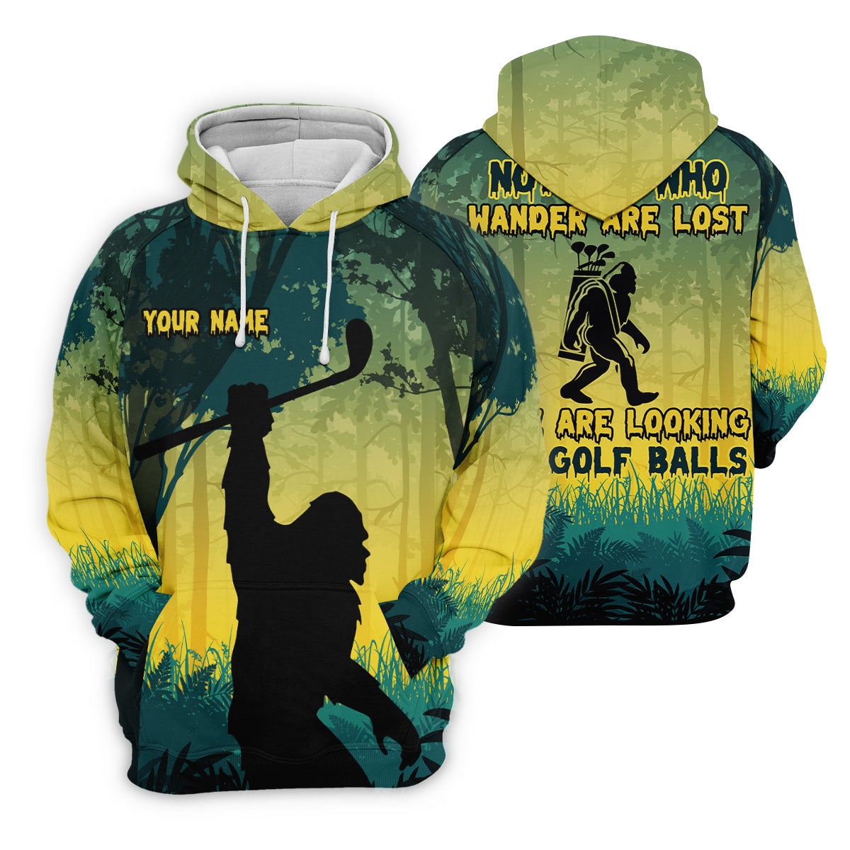 Bigfoot Men's Golf Polo Shirt, Dad Golf Gift, Mens Golf Gift, Funny Golf Shirt, Golf Gift Ideas For Him