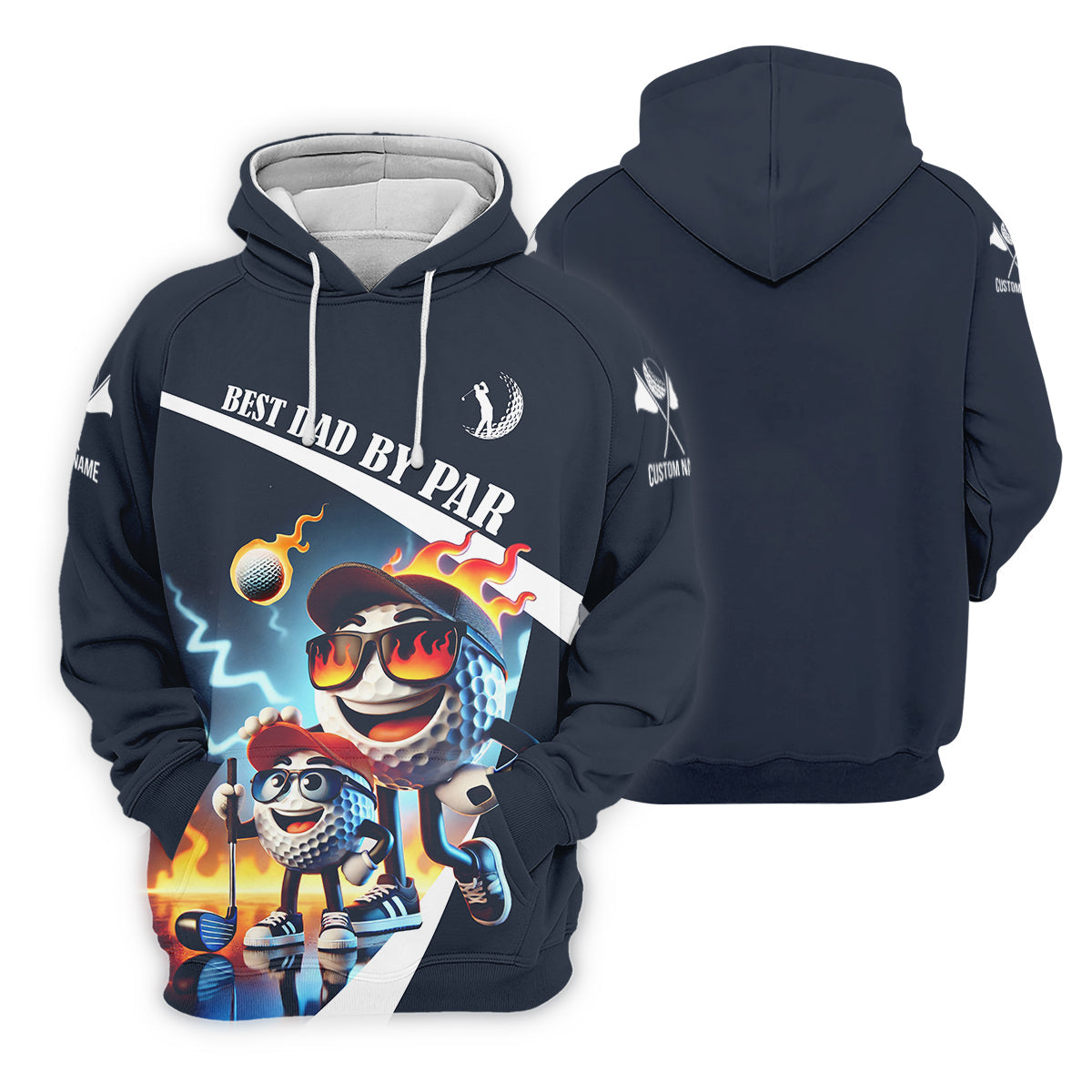 Best Dad By Par Custom Funny Golf Polo Shirt, Christmas Golf Gift