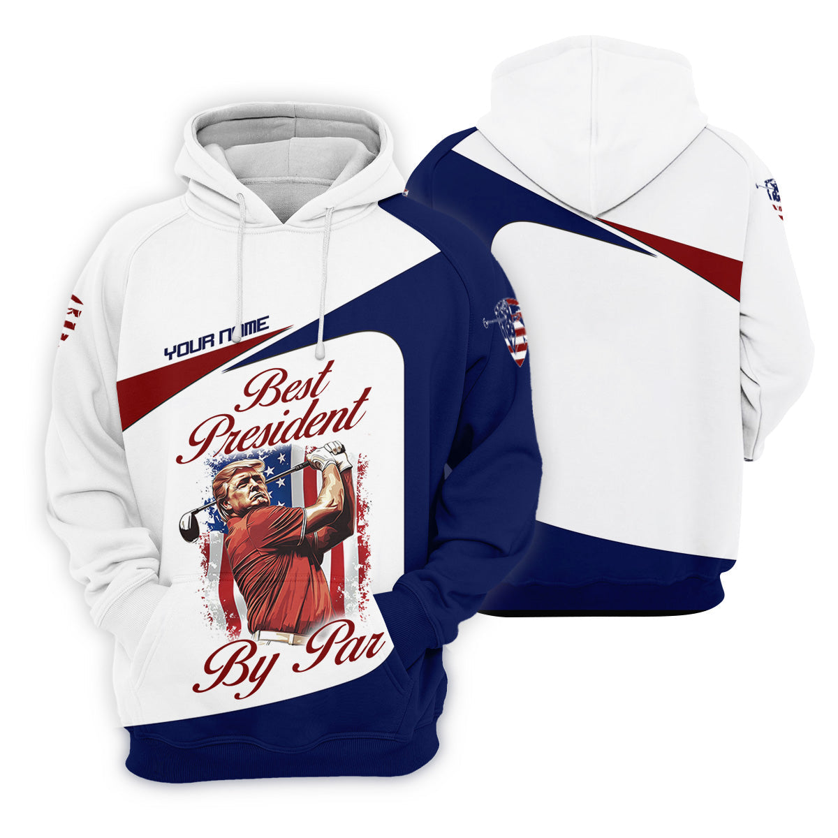 Trump Best President By Par Custom Funny Golf Polo Shirt For Men, Christmas Golf Gift