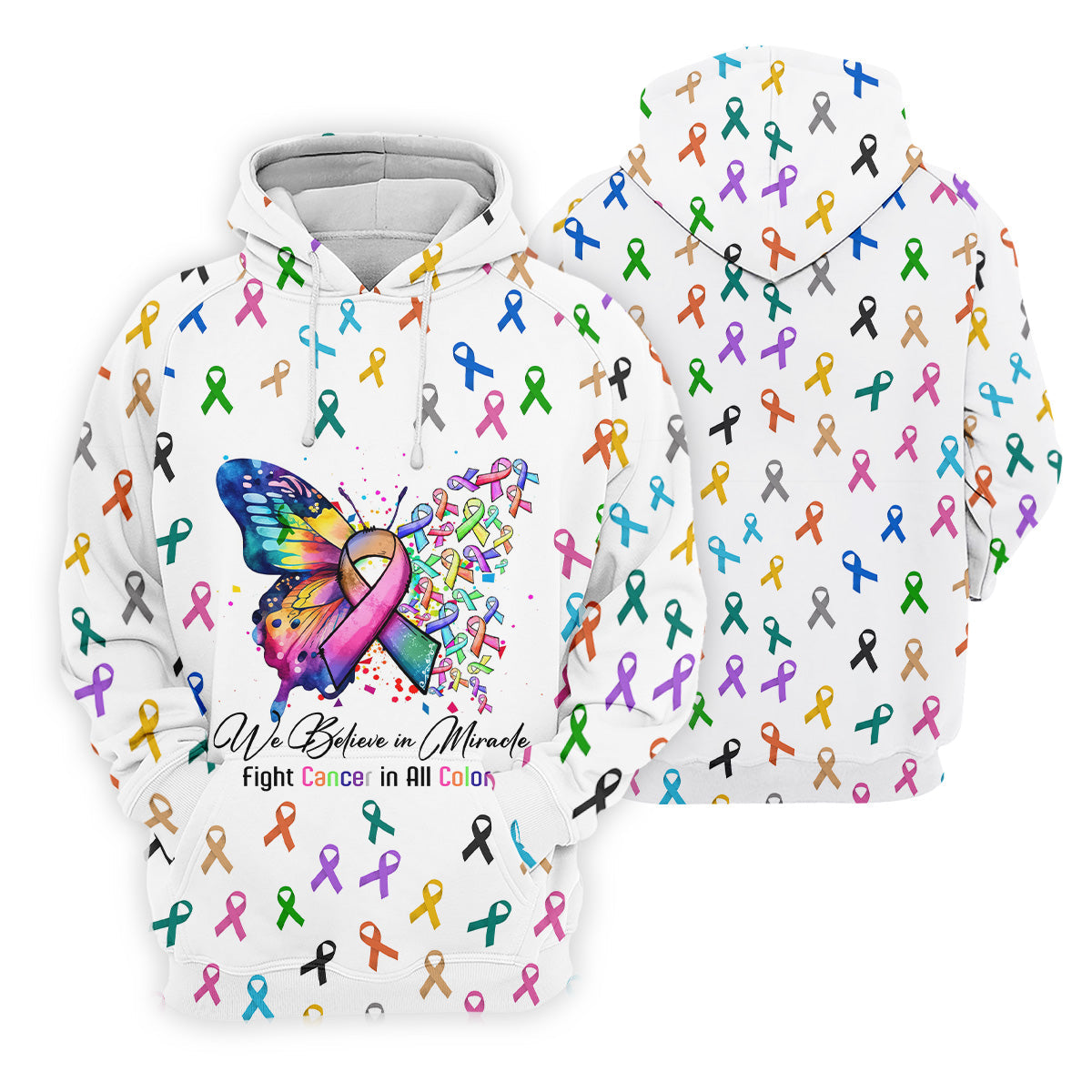 Fight Cancer In All Color Men's Polo Shirt, Cancer Awareness Shirt, Cancer Fighter Shirt, Golf Gift For Men