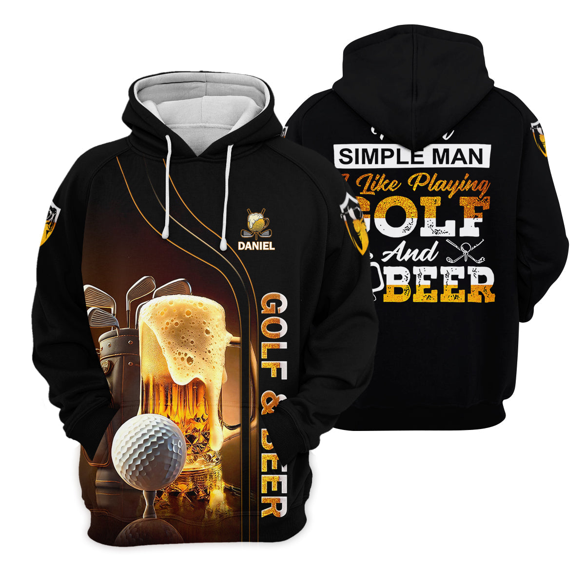 I'm A Simple Man I Like Playing Golf & Beer Custom Funny Golf Polo Shirt, Dad Golf Gifts