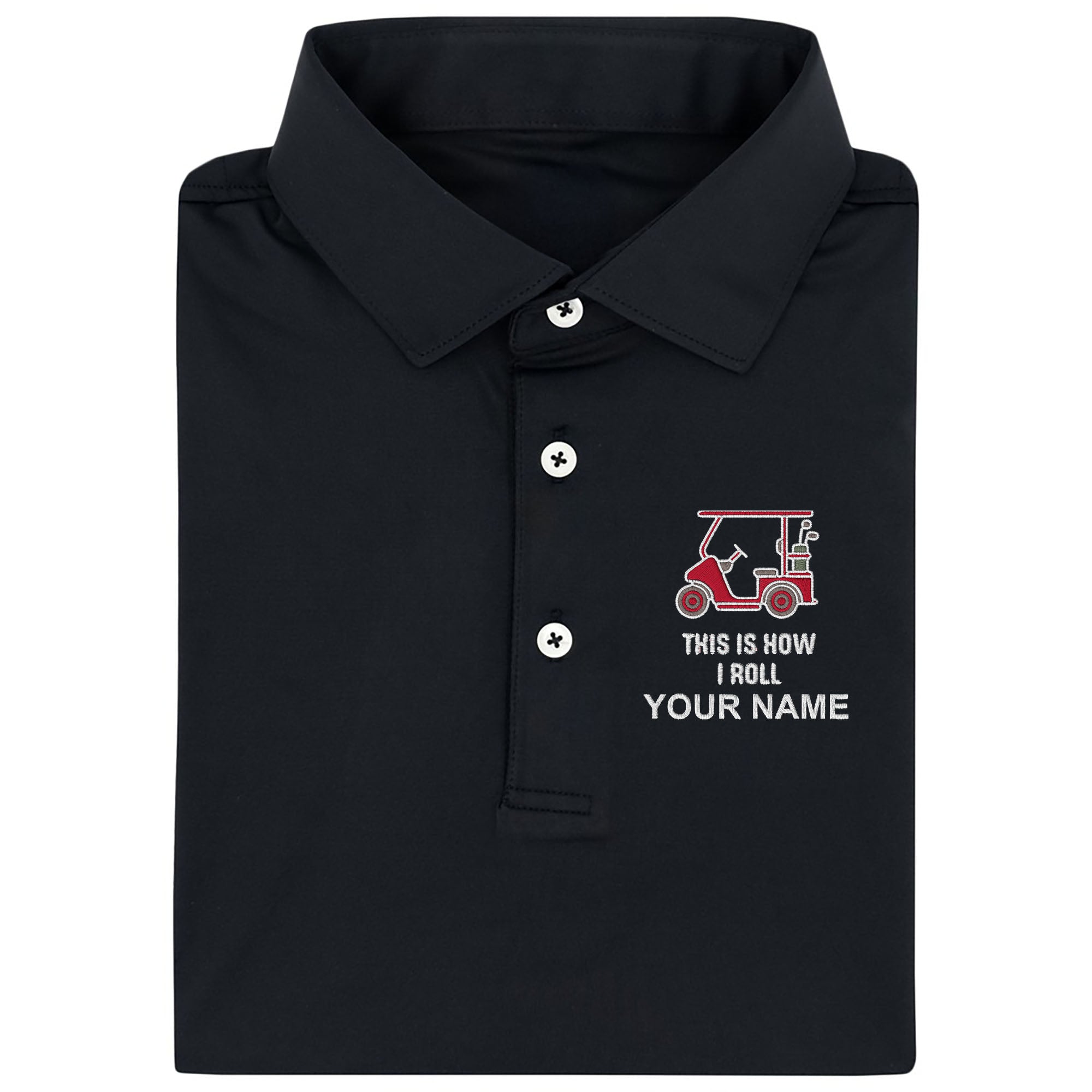 This Is How I Roll Custom Embroidered Golf Polo Shirt, Dad Golf Gift