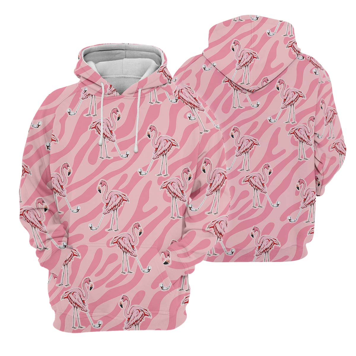 Pink Flamingo Women Golf Polo Shirt, Custom Ladies Golf Shirt, Womens Golf Gifts