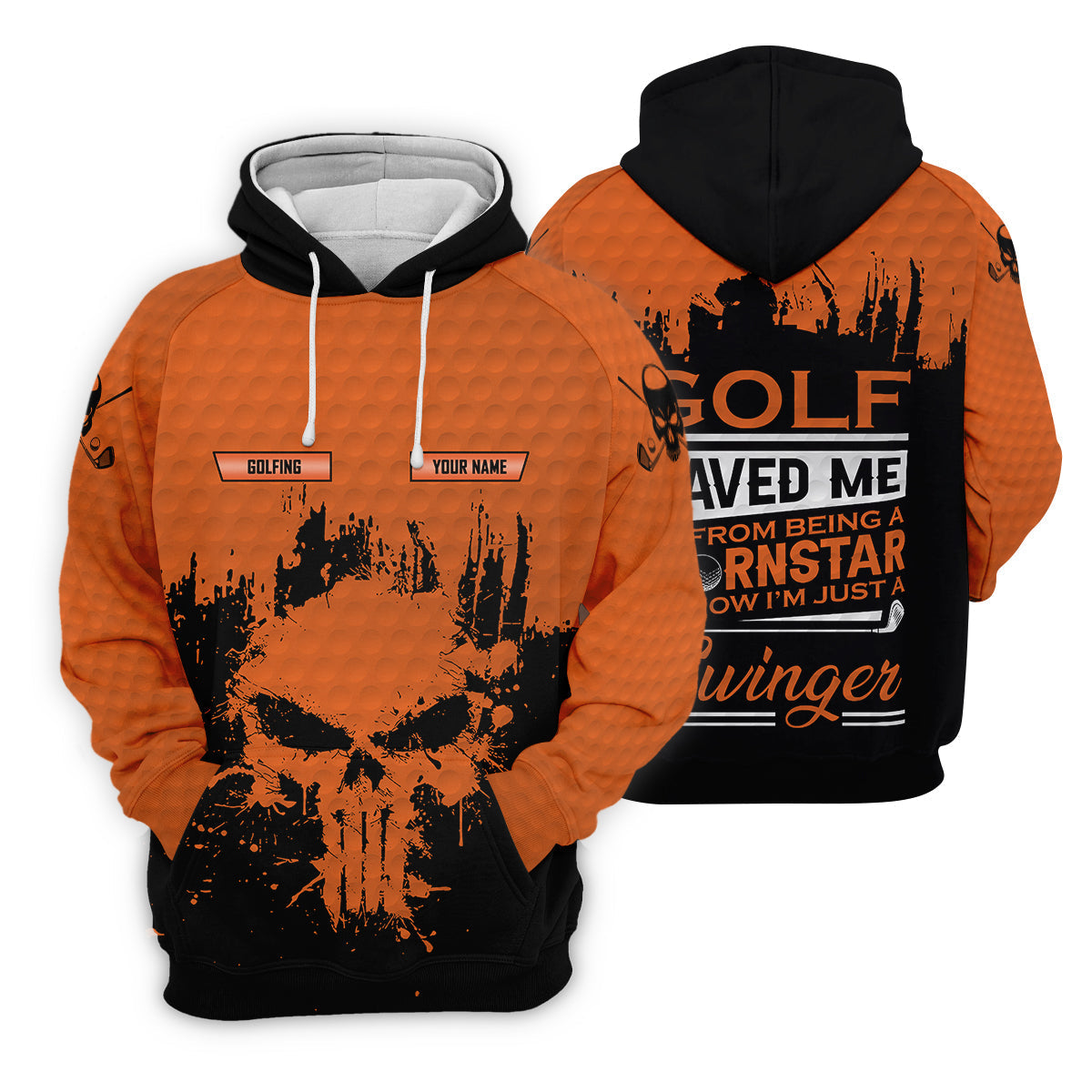Golf Saved Me From Being A Porn Star Now I'm Just A Swinger Custom Skull Golf Polo Shirt, Dad Golf Gift